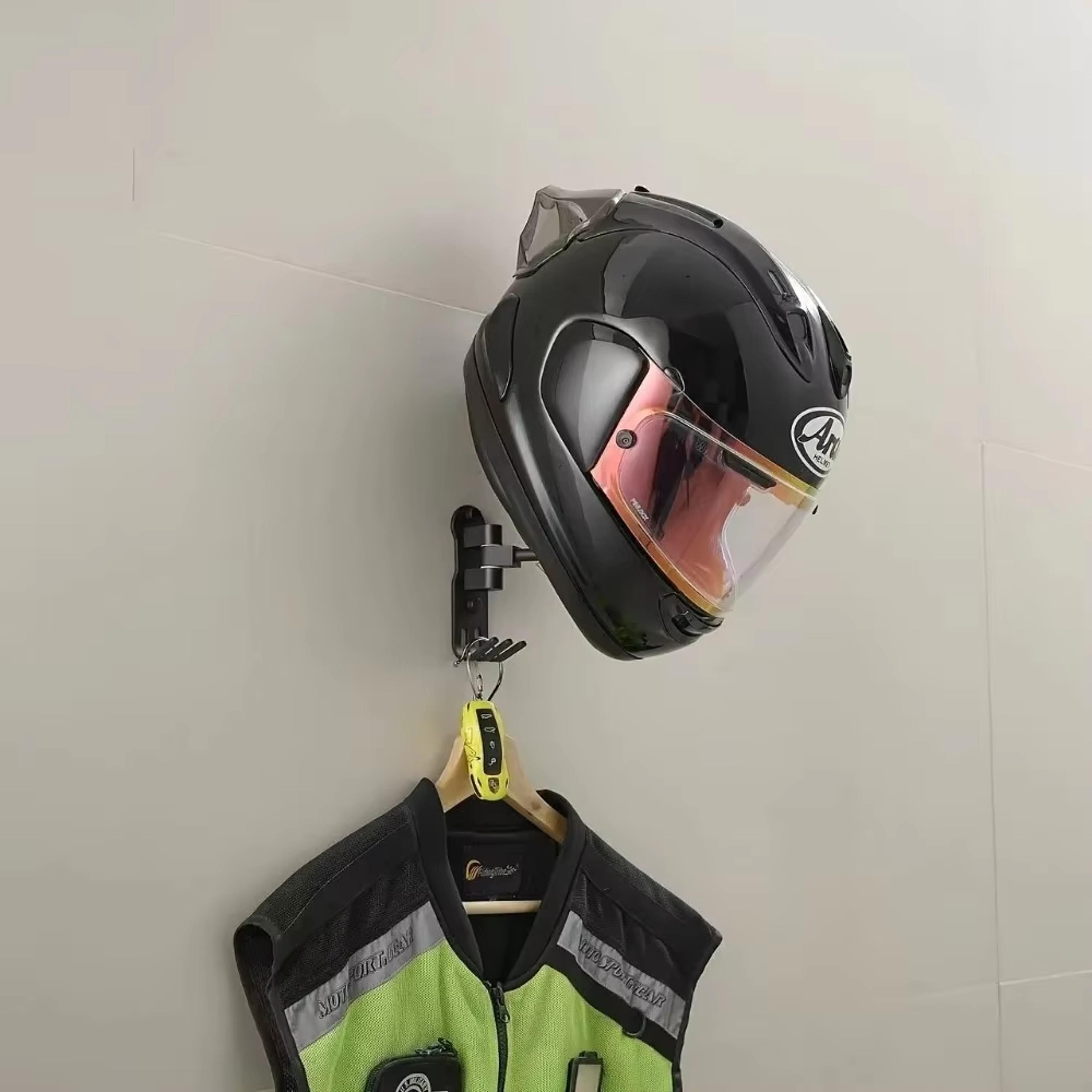 motorcycle helmet rack wall mount, metal bike helmet holder, mount bicycle helmet display hanger stand, helmet holder