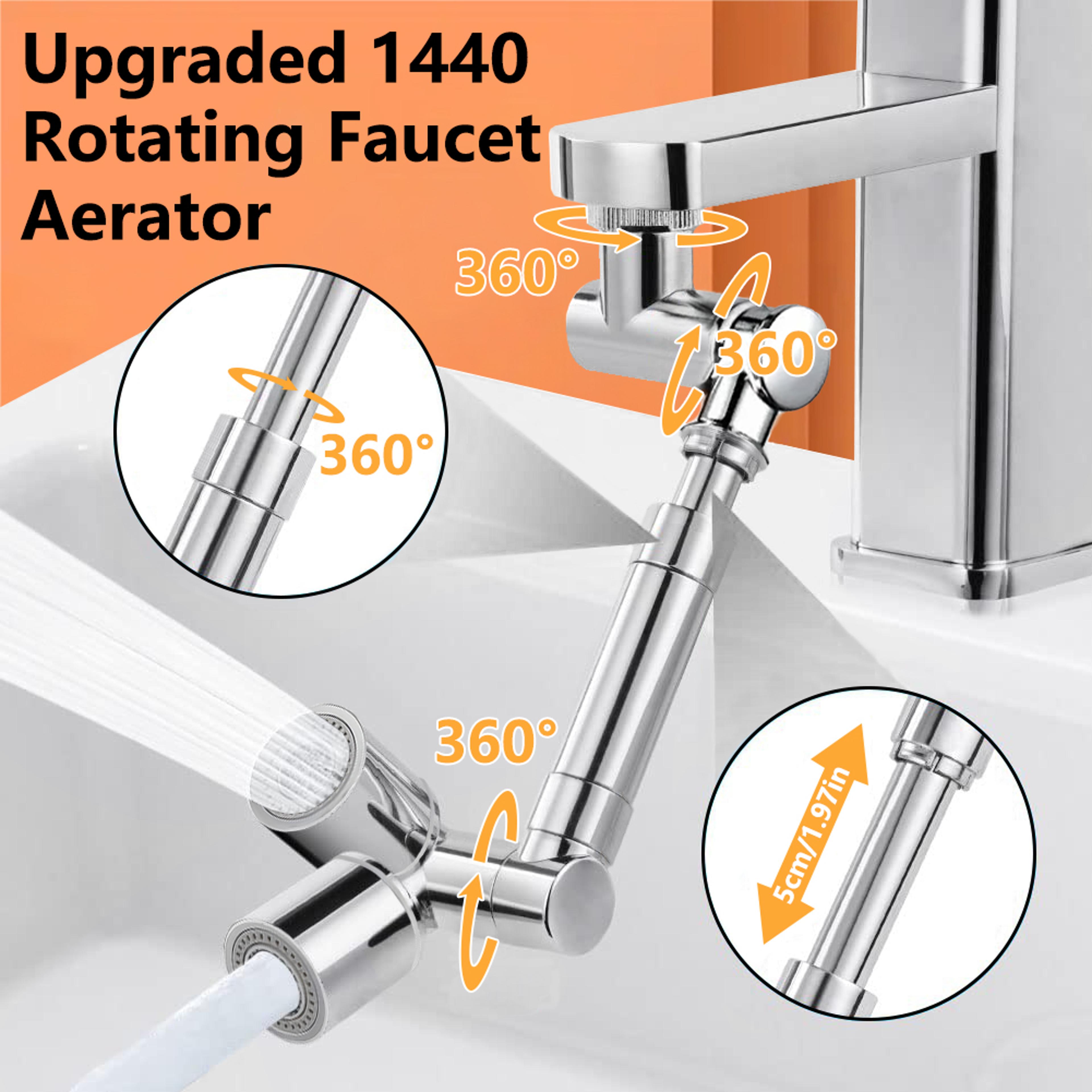 swivel faucet extender sink aerator, scalable splash water tap extension for kitchen, bathroom, universal robotic arm