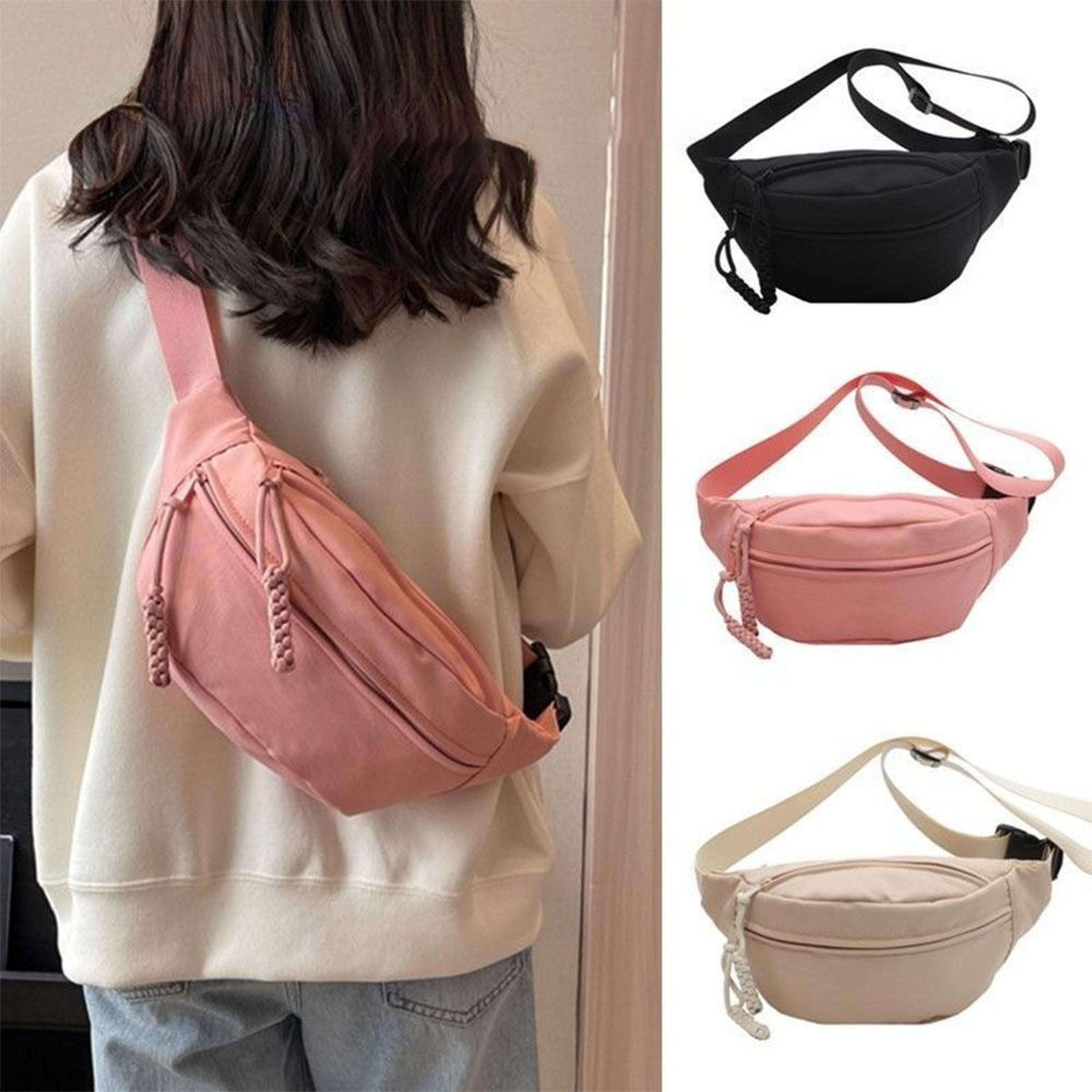 half moon womens chest bag, waterproof oxford cloth large capacity running belt bag
