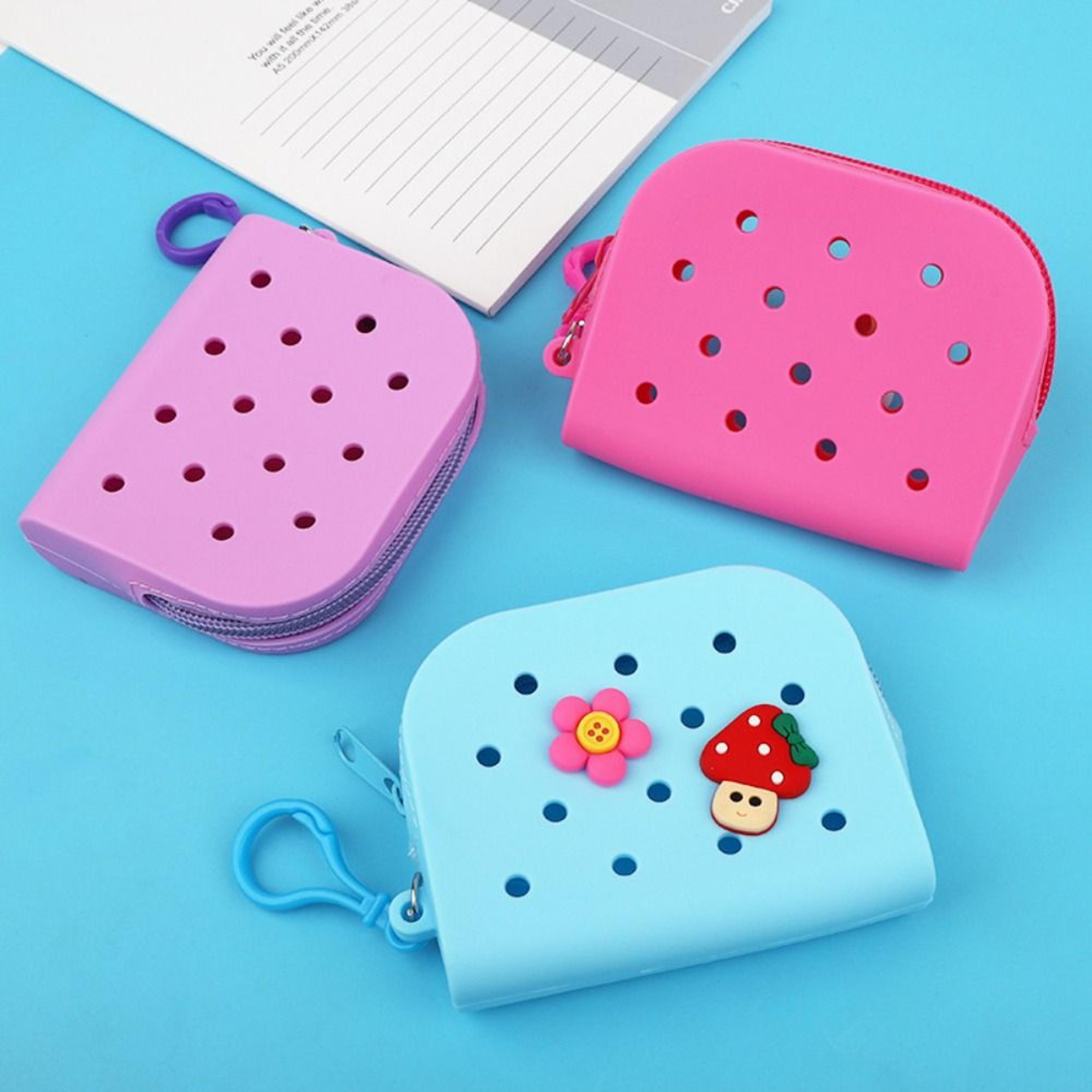 soft silicone mini holes wallet zipper coin purses, card holder, money bag for women and girls