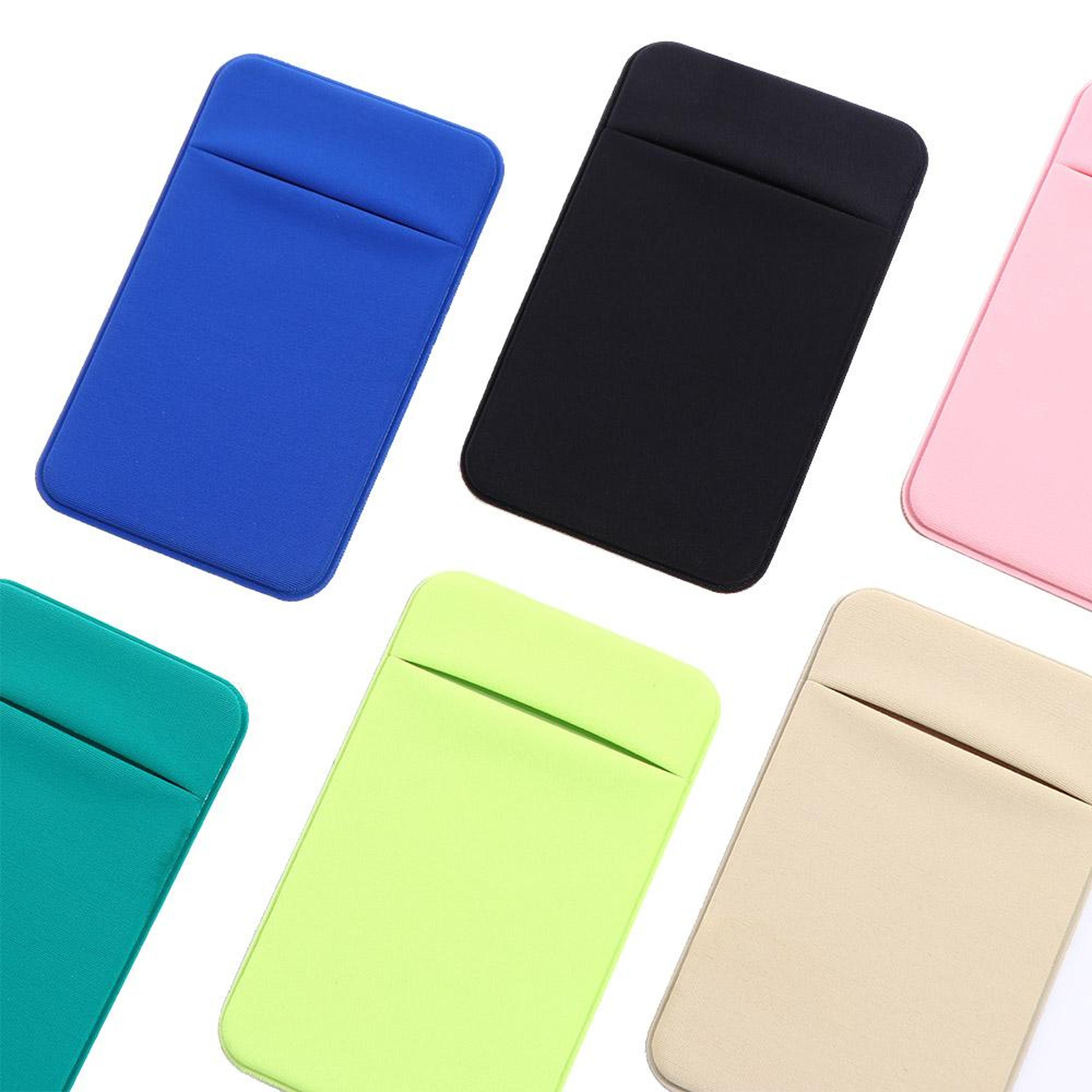 fashion elastic cell phone card holder, mobile phone wallet case, credit id card holder adhesive sticker pocket