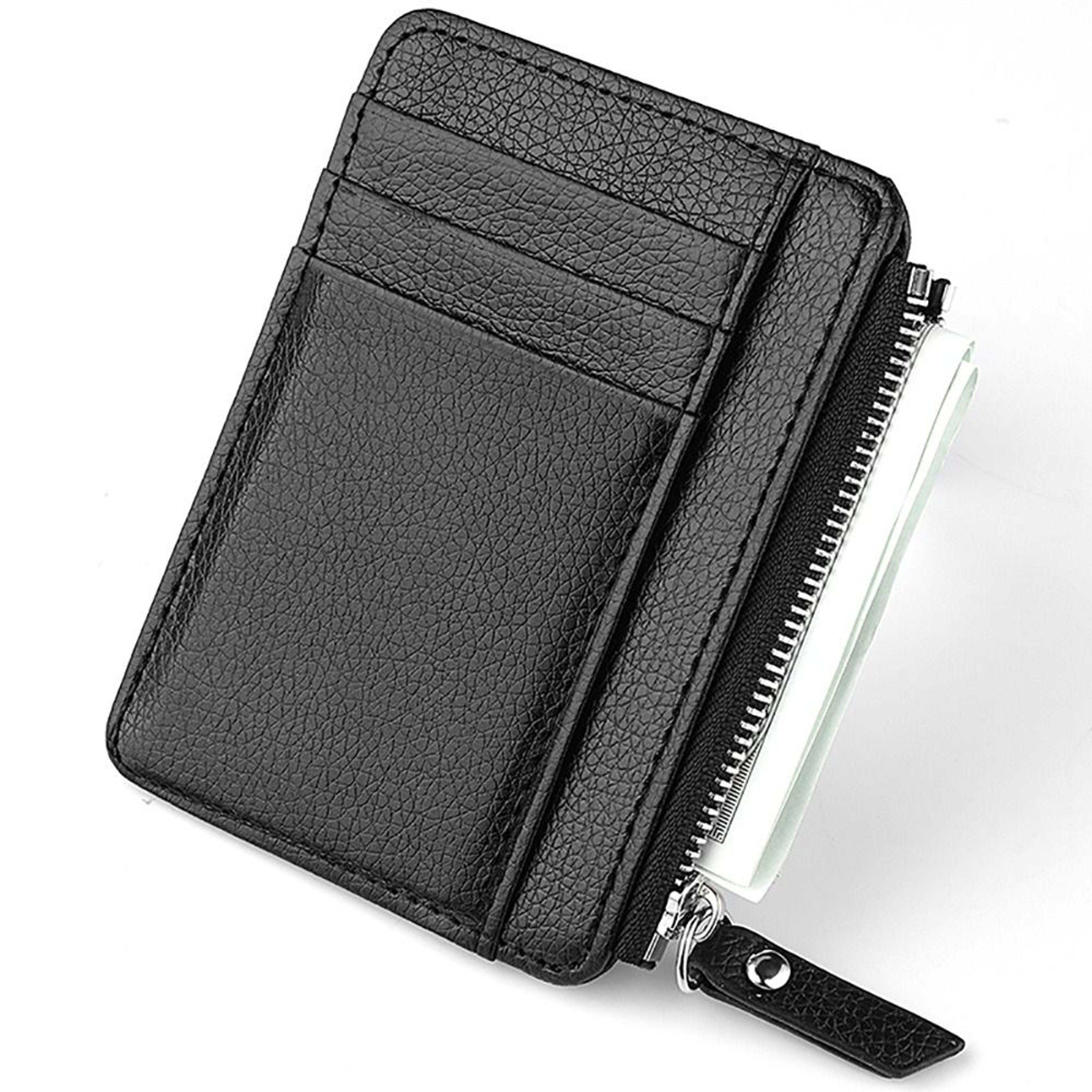mini credit card wallet, id card holder, small wallet for men, thin sleeve, zipper coin wallet, business card bag, men