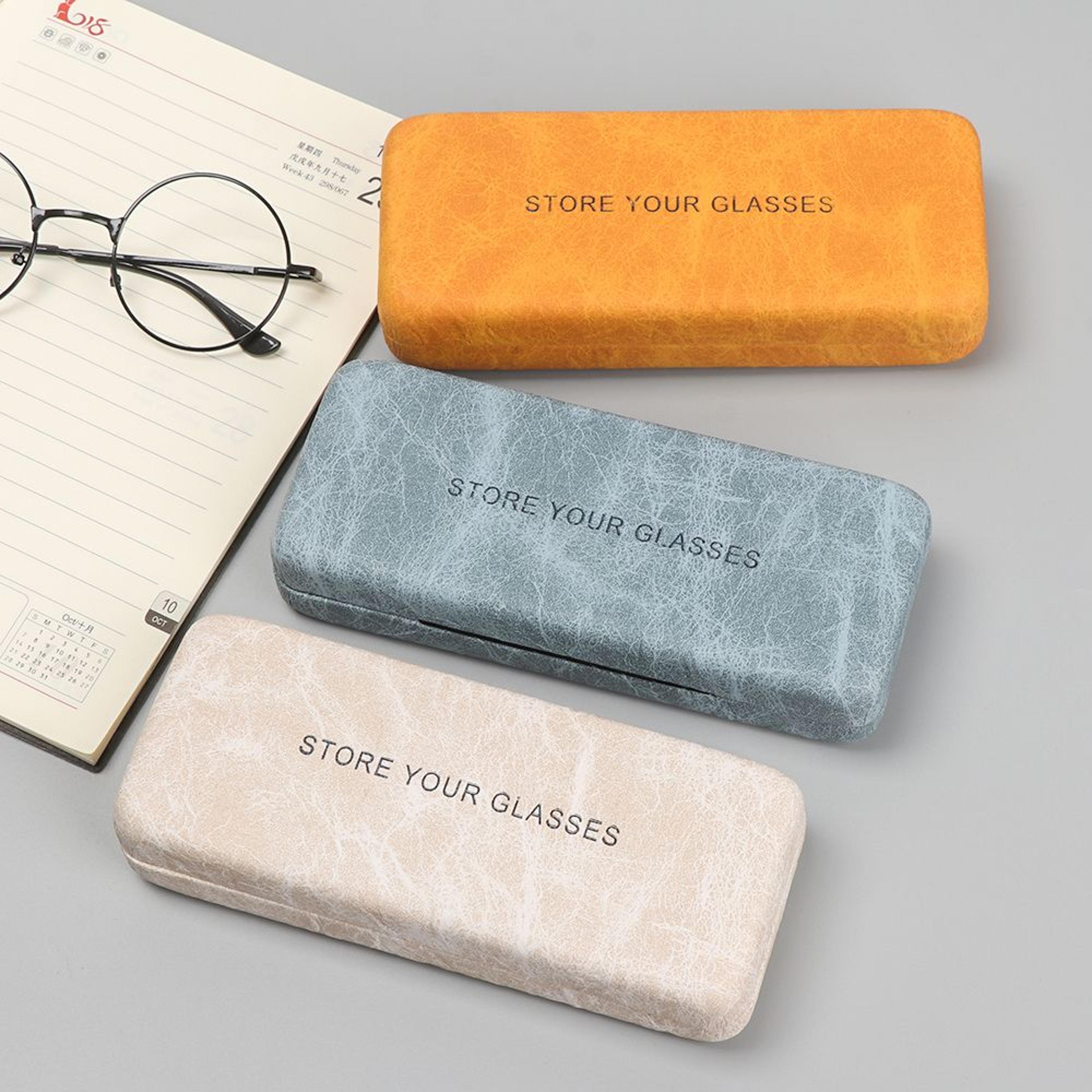 portable retro steel leather glasses case, waterproof hard eyeglass case, spectacle case for men women
