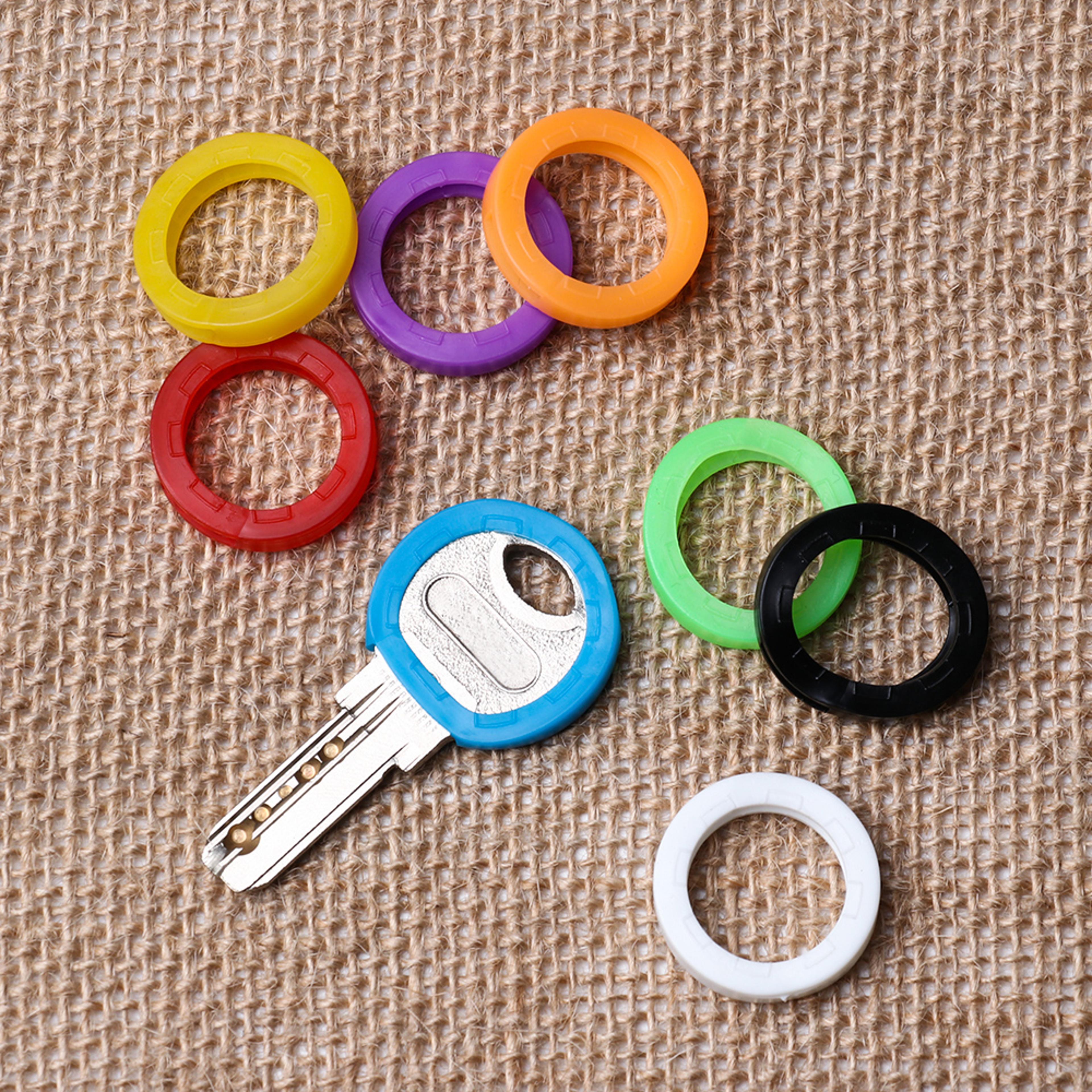 hollow silicone key cap covers, topper key holder, keyring rings organizer, random colors key case