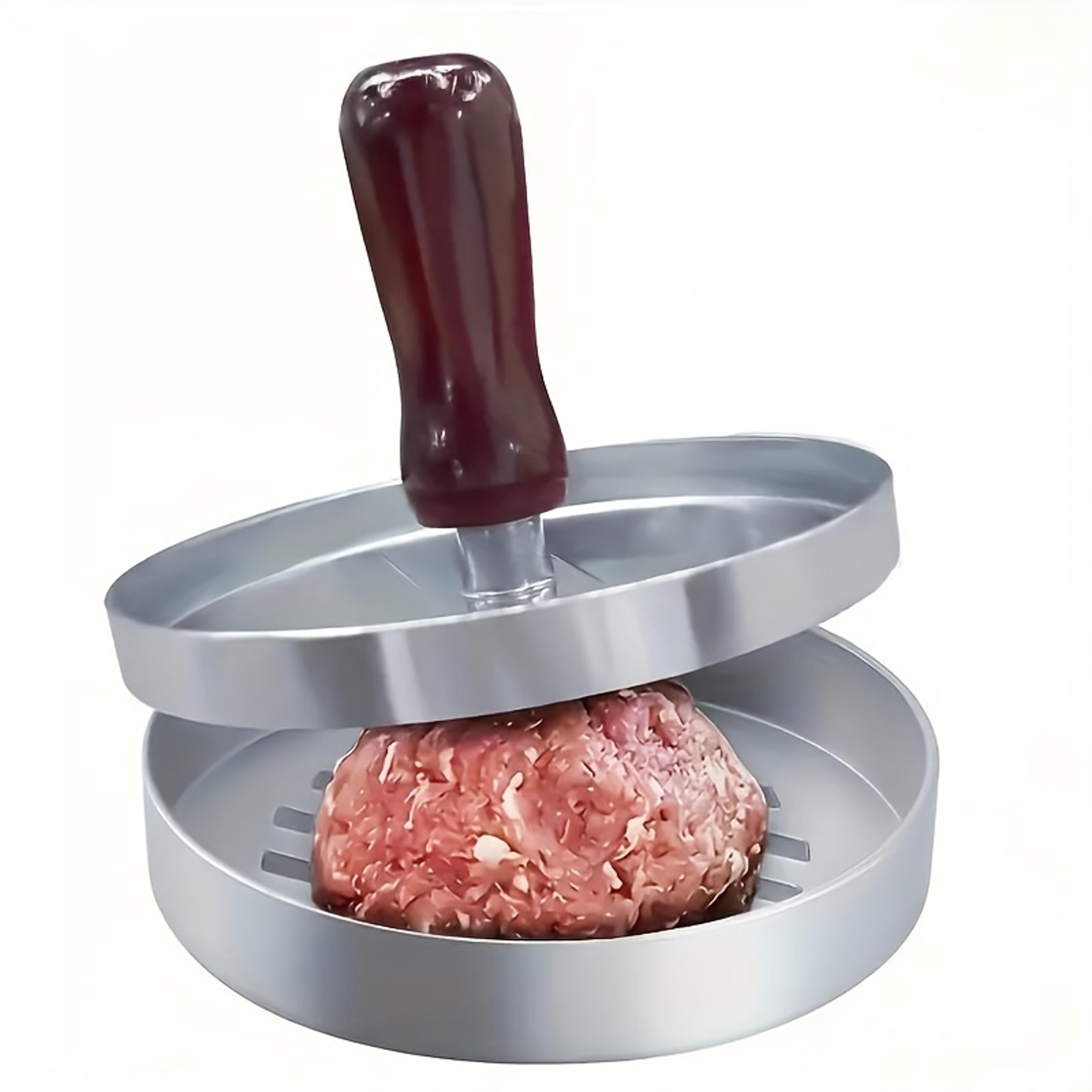 non-stick burger press patty maker, metal hamburger mold for beef, cheese, veggie burger making, bbq grill cooking
