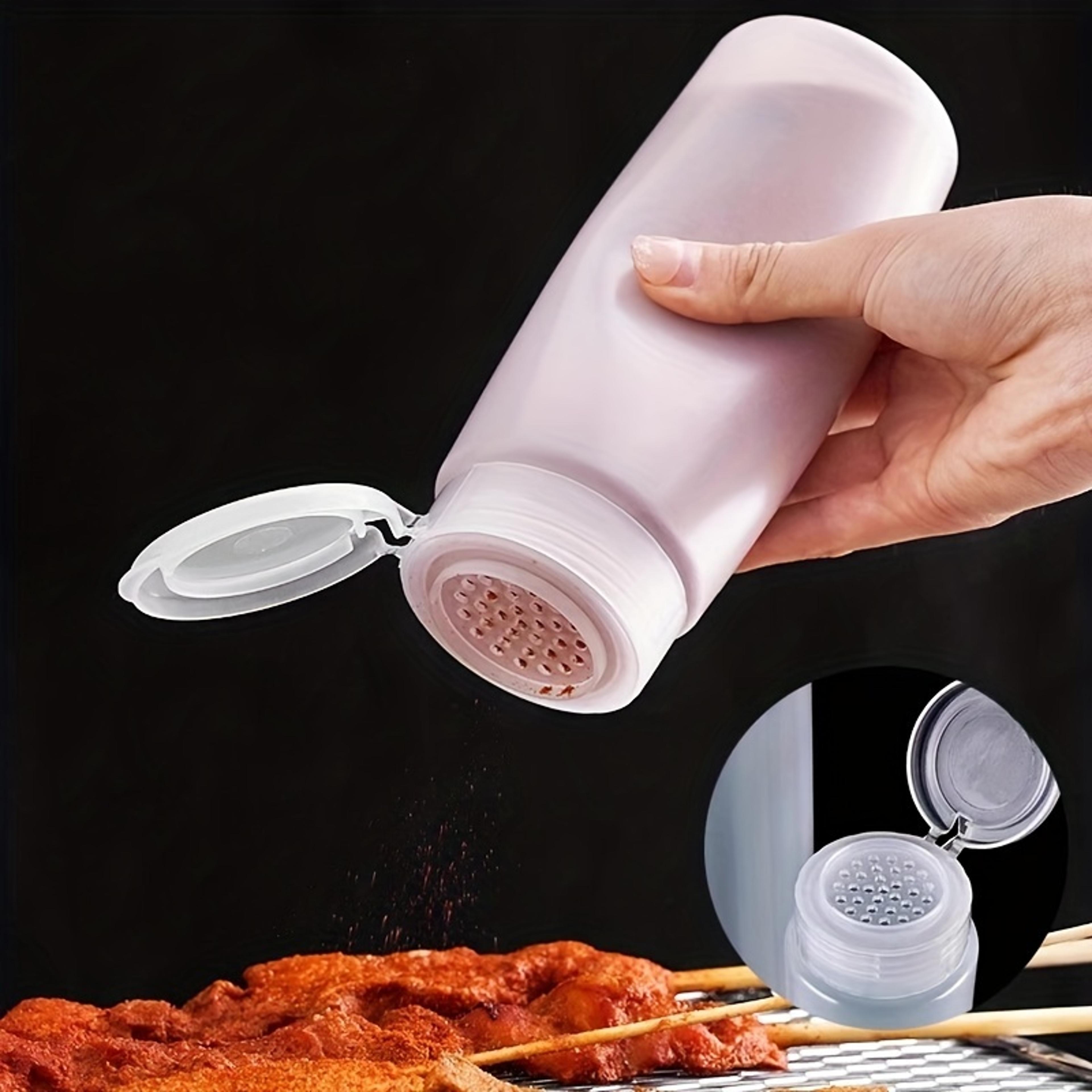clear plastic spice jar with shaker lids, kitchen seasoning containers, bbq outdoor cooking tool