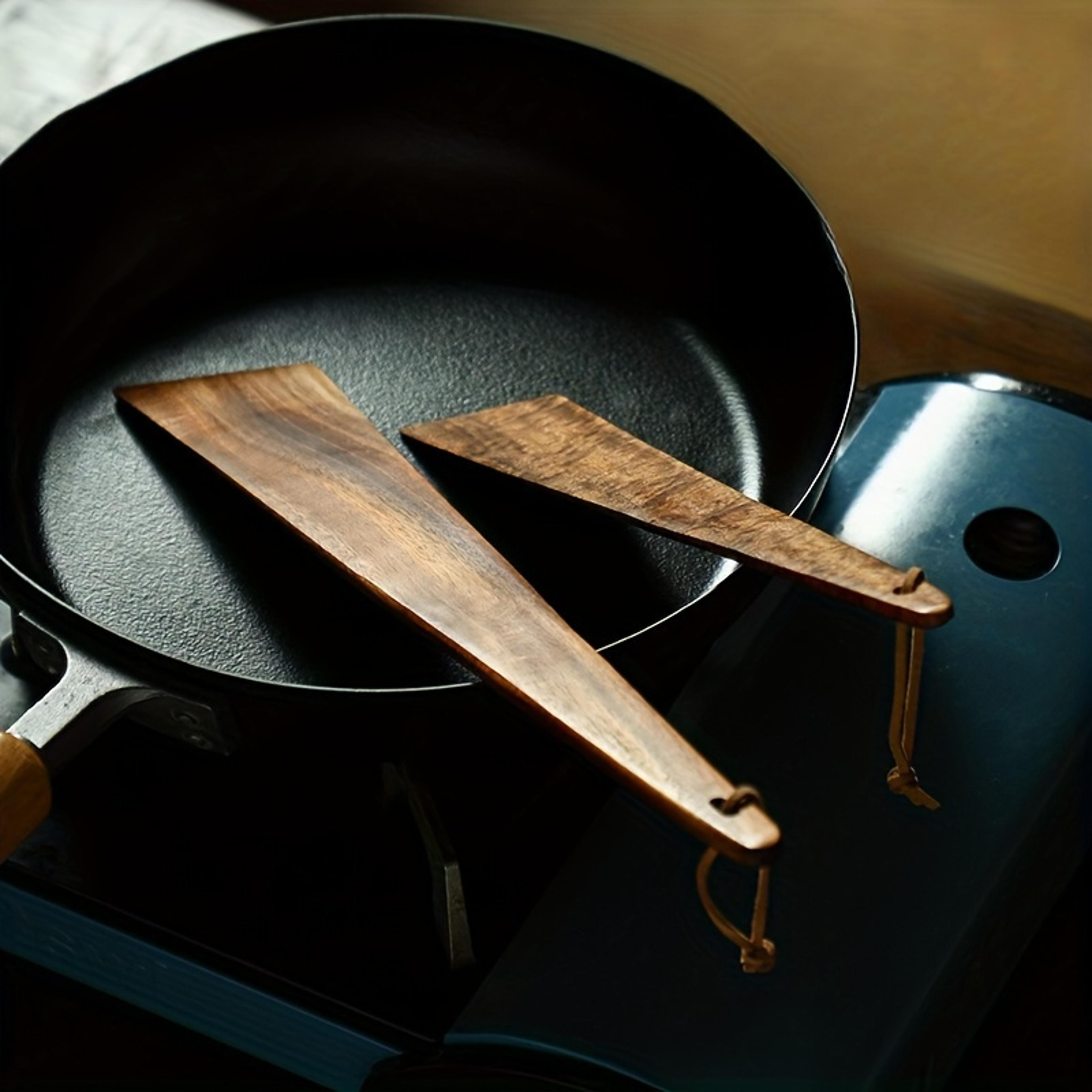 teak wood spatula, small kitchen spatula for cooking, egg pancake turner