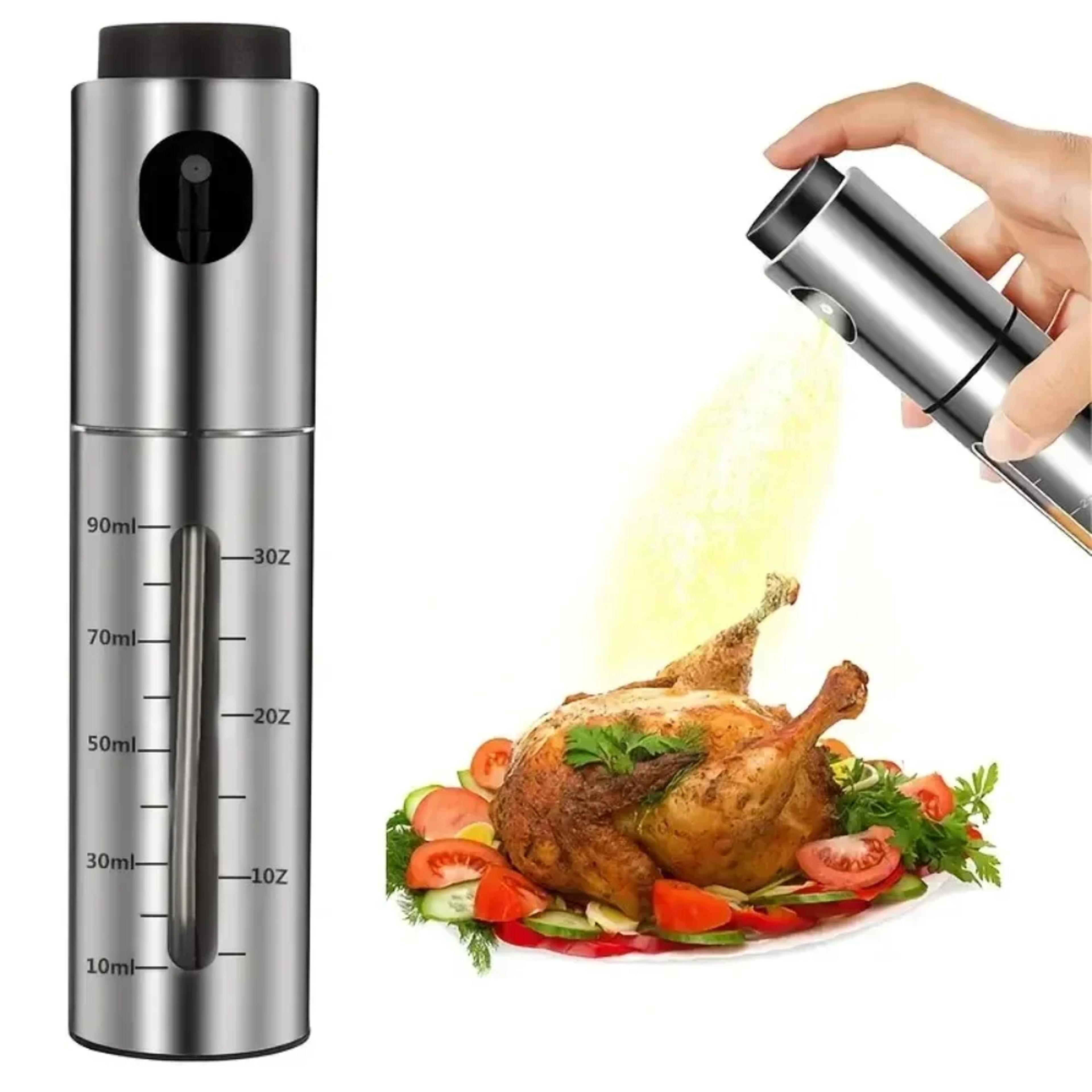 cooking stainless steel leak-proof oil and gas frying pan, barbecue pan, seasoning bottle with scale, barbecue spray