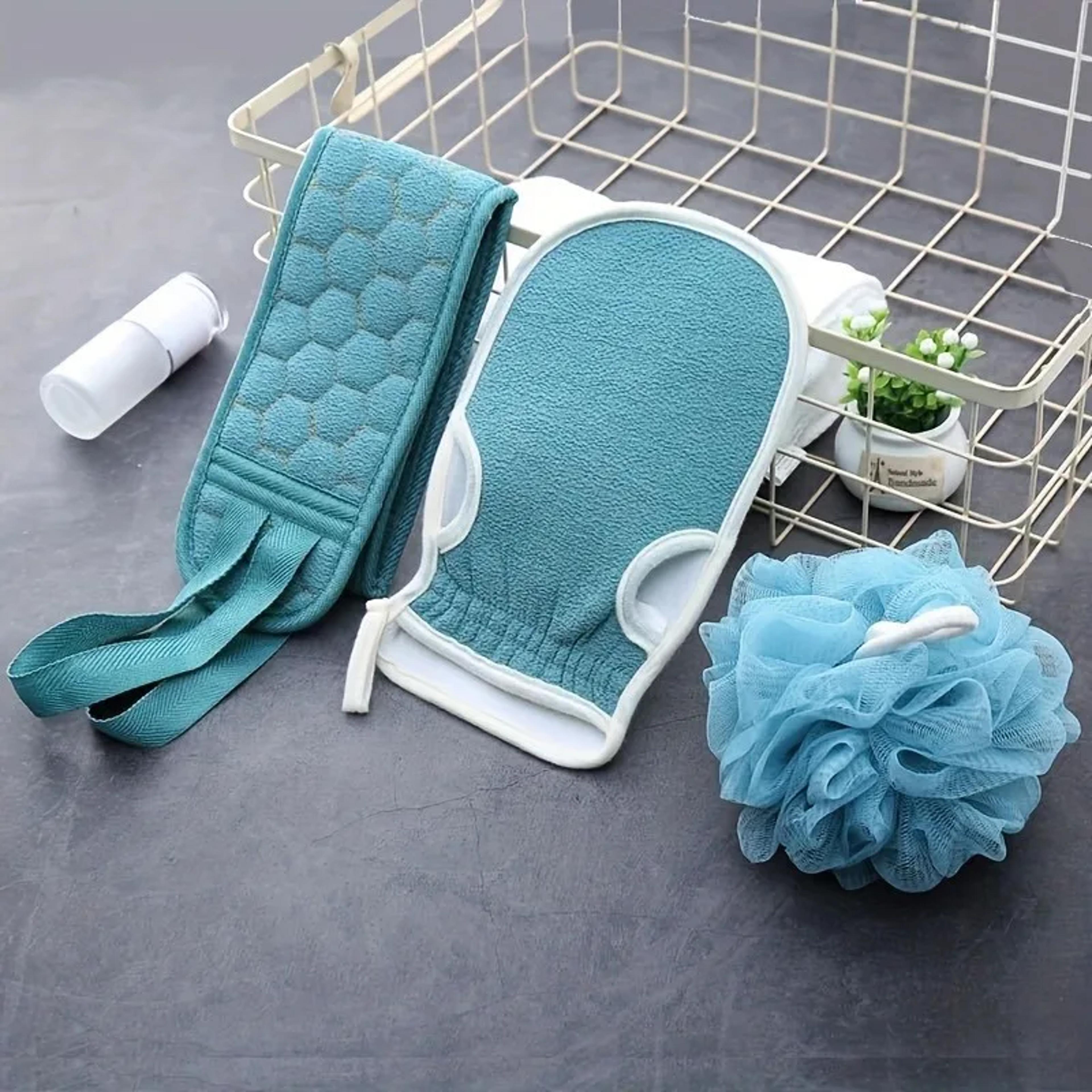 thickened mud bath ball combination set, three-piece bath towel shower set