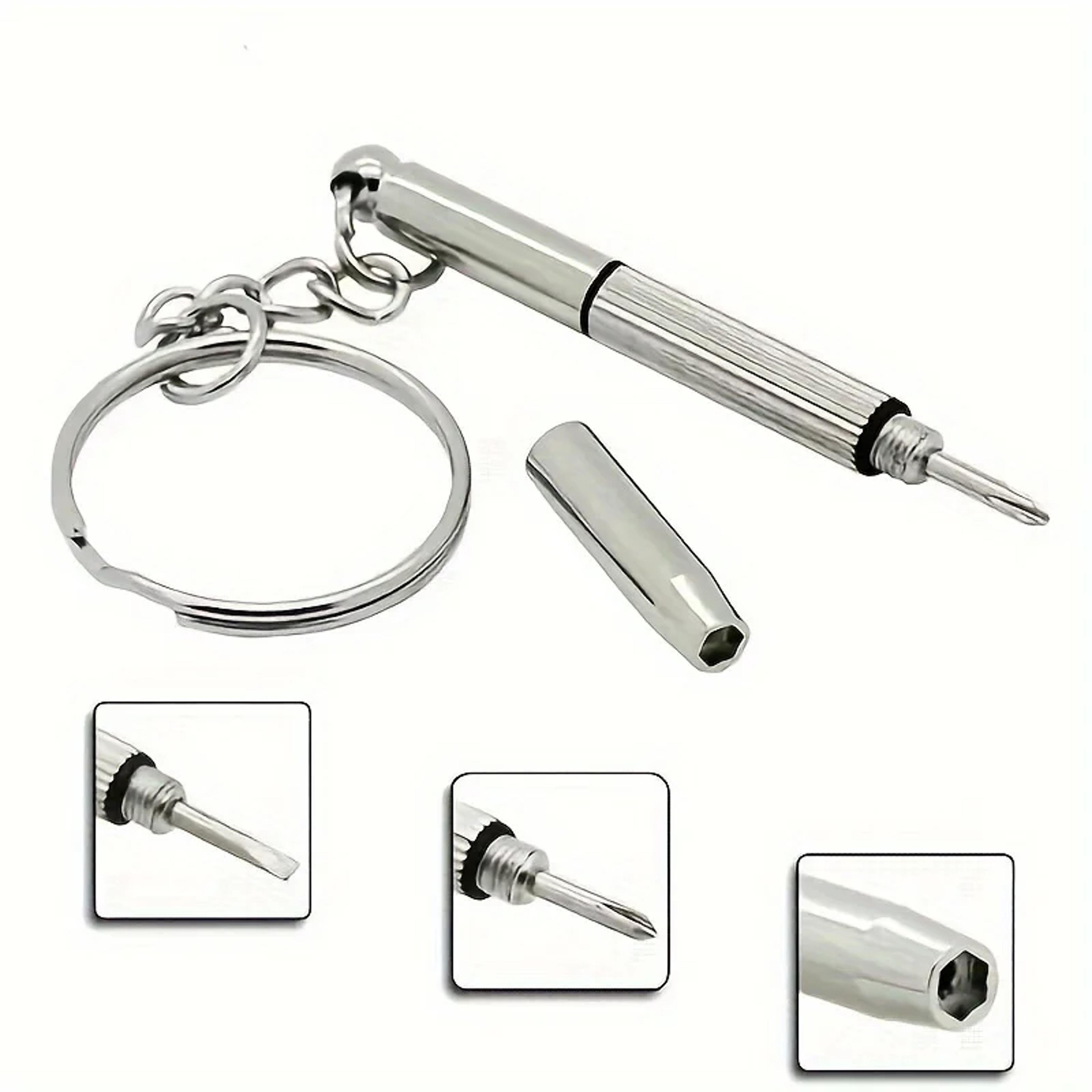 multifunctional watch screw repair key ring tool, mini screwdriver for glasses mobile phone, slotted cross hexagon