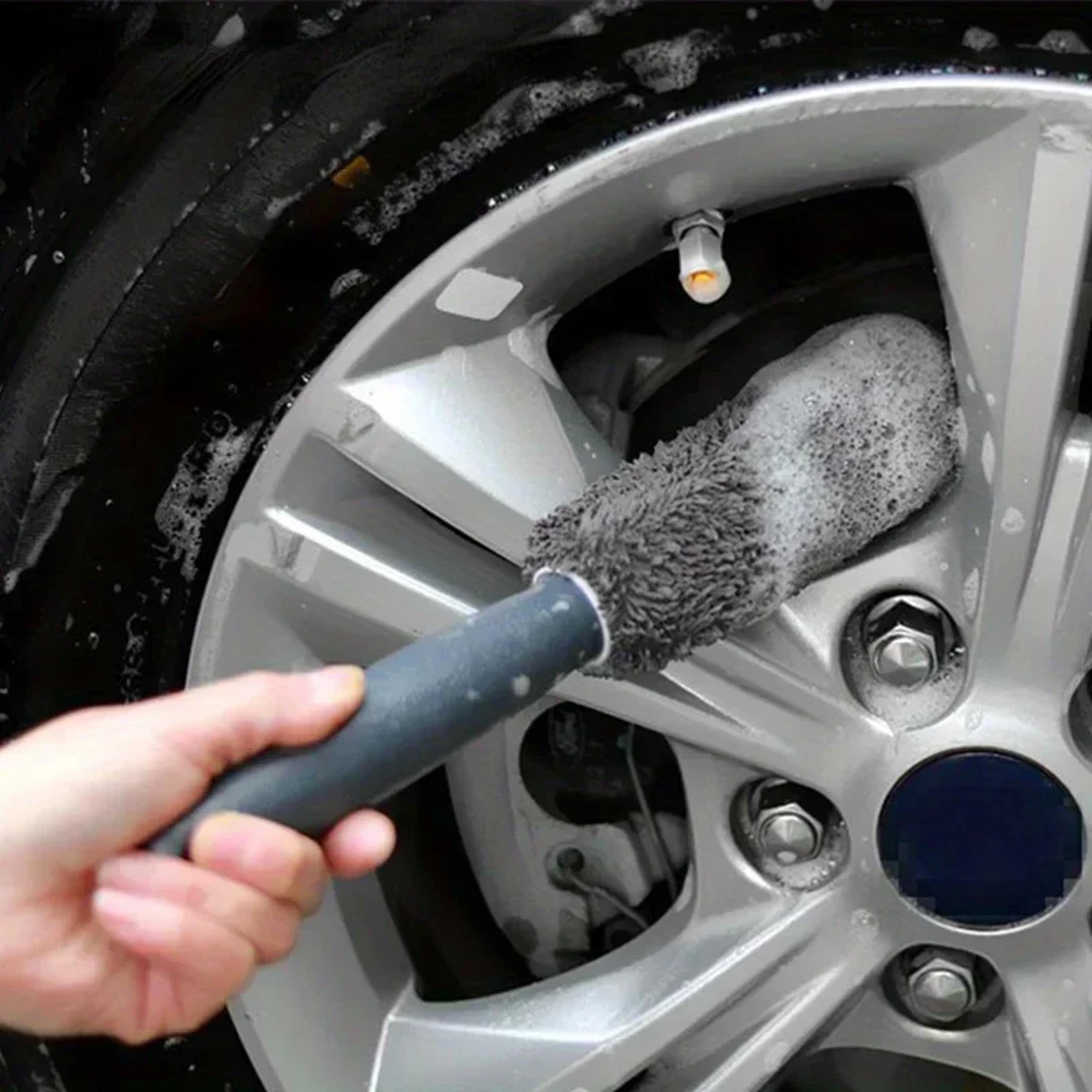 car wheel cleaning tools, car cleaning tools tire rim brush with durable plastic handle