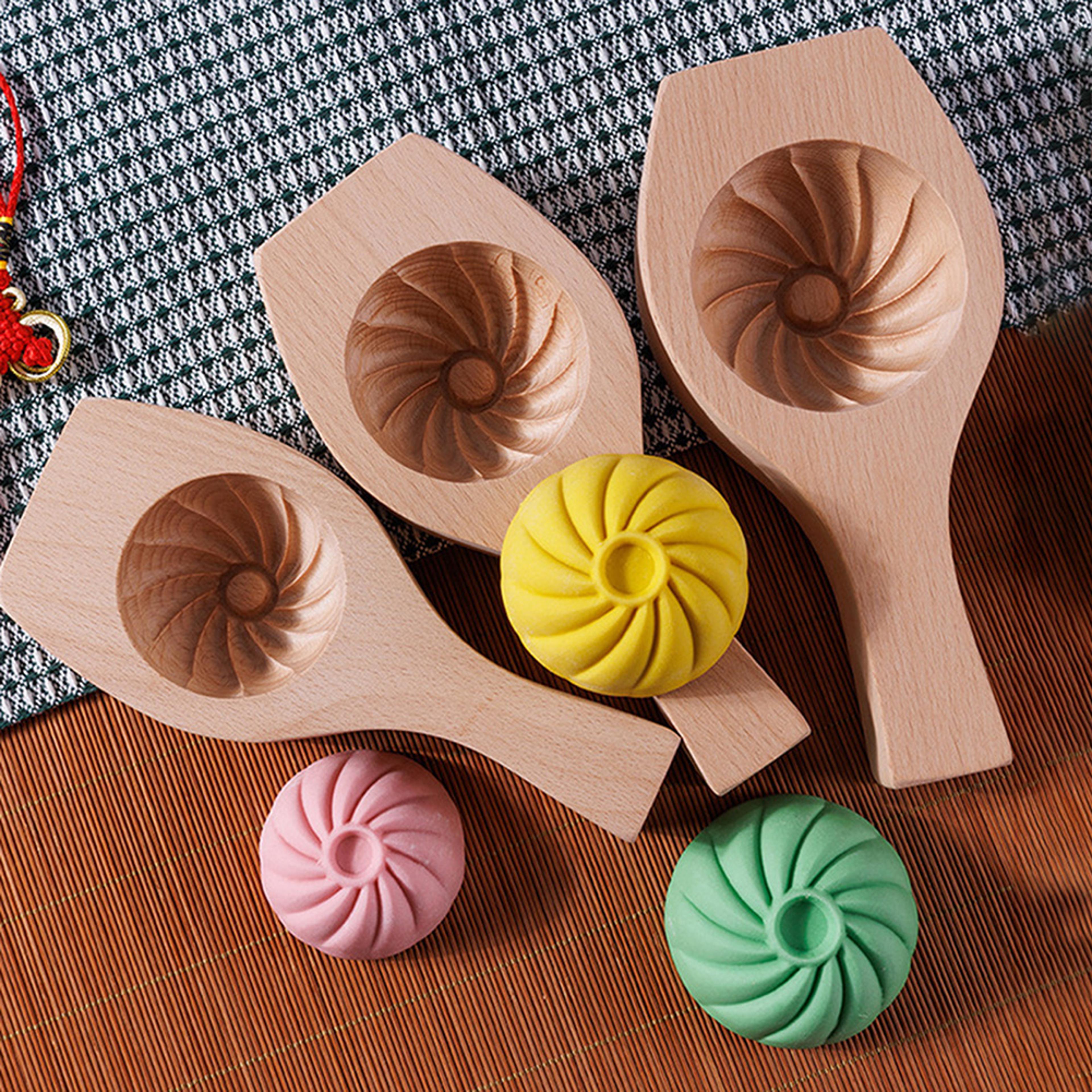 wooden traditional moon cake mould, diy steamed bun mold, multipurpose baking tool for pancakes pie
