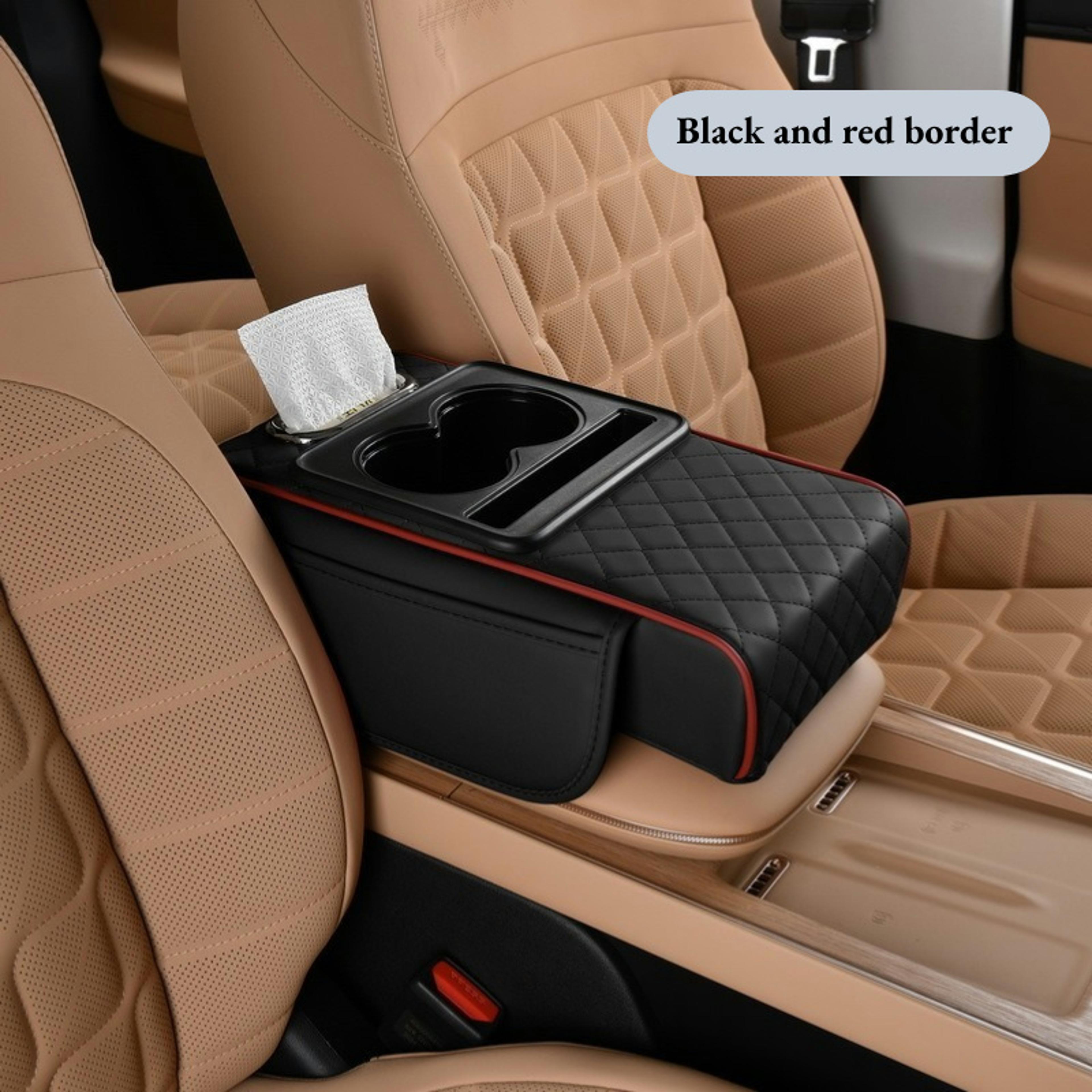 auto center console armrest cushion with cup holders, armrest heightening pad for all seasons, auto armrest pillow