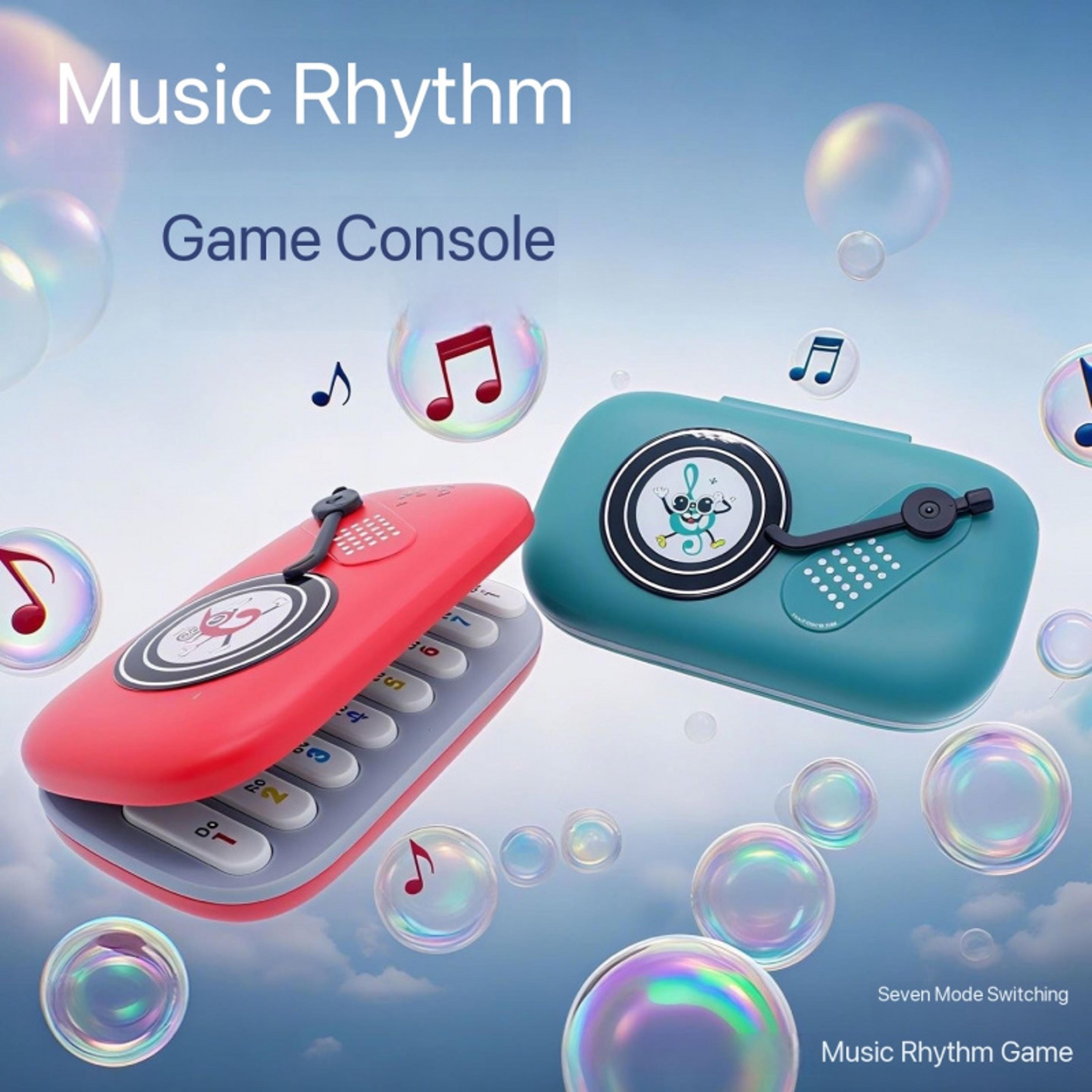electronic music rhythm puzzle game machine, montessori travel toy, light up sensory fast push organ