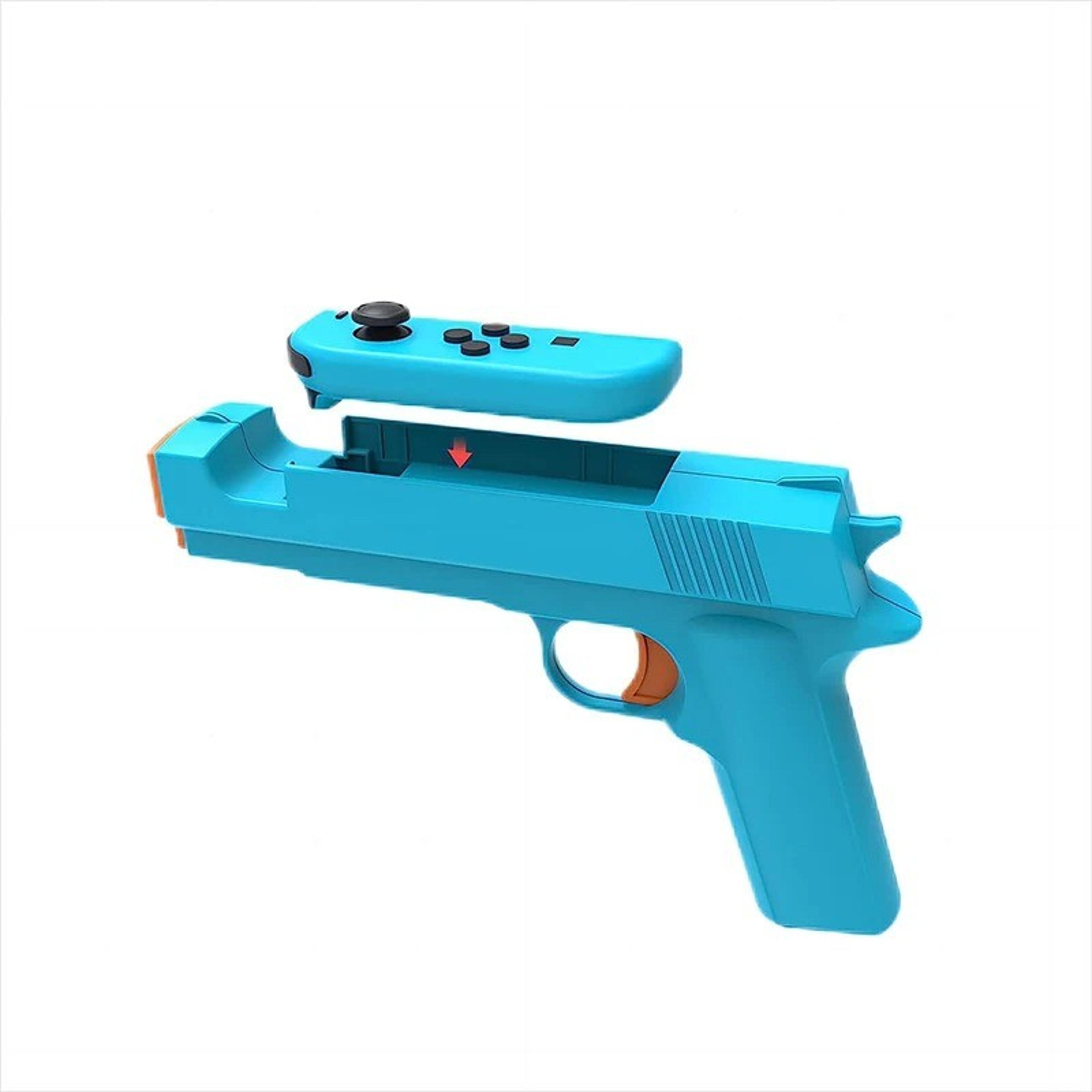 switch oled compatible gun controller, shooter hunting games left right handle accessories