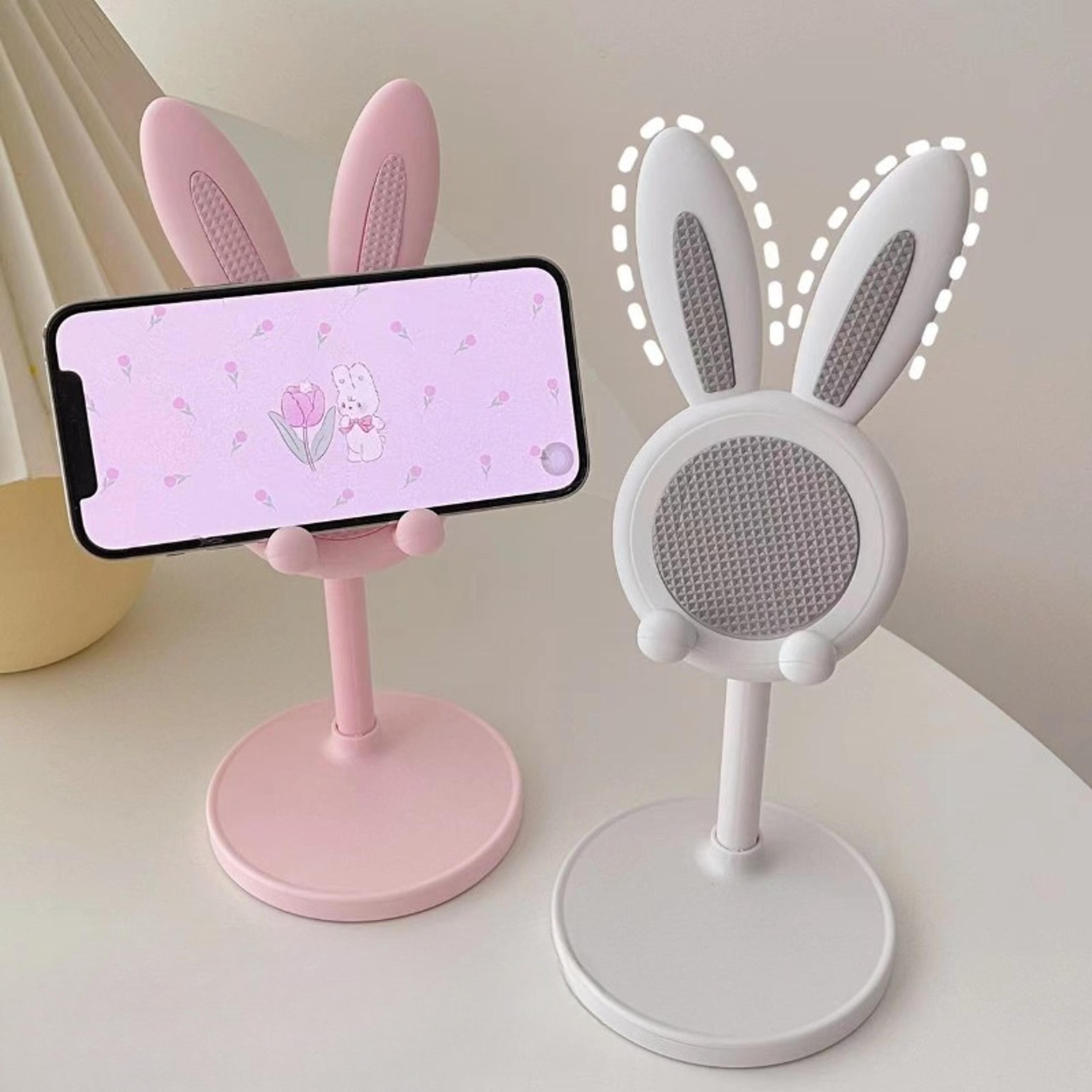 rabbit phone stand, desktop adjustable phone grip, cute phone stand accessories