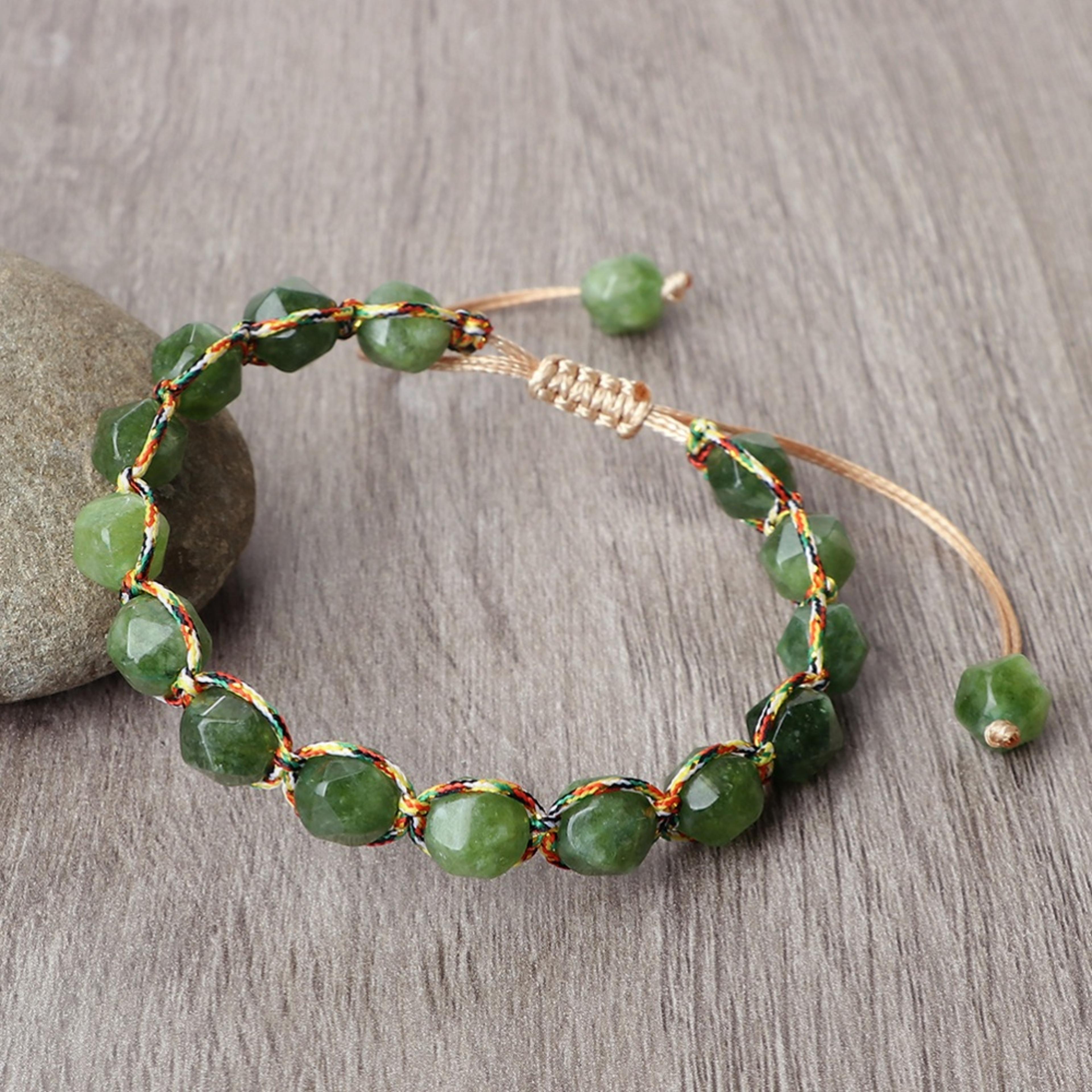 women malay stone cut face bracelet yellow agate handmade wristband vacation healing beach jewelry