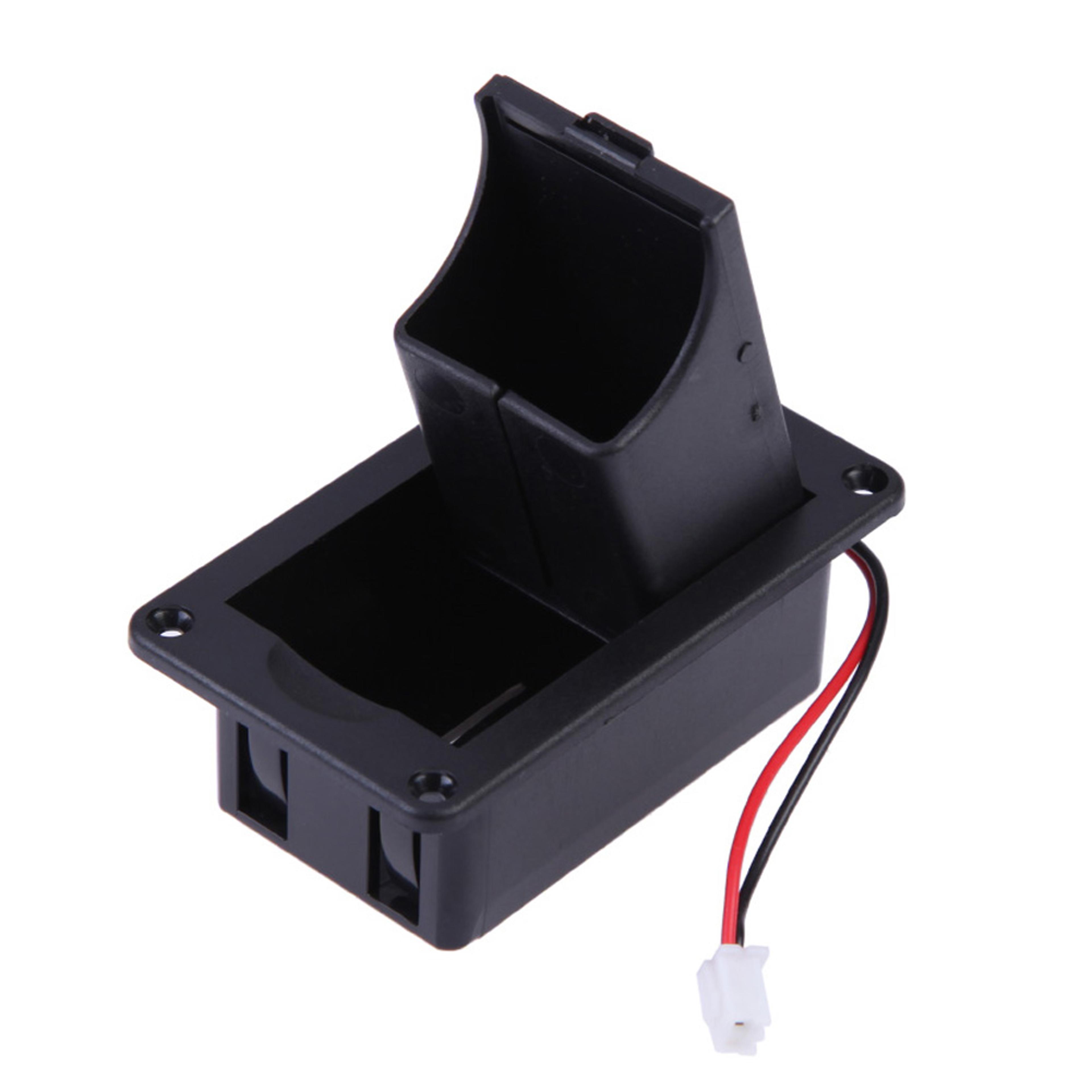 battery holder case box cover for guitar, bass, ukulele active pickup connector with wires inside the box