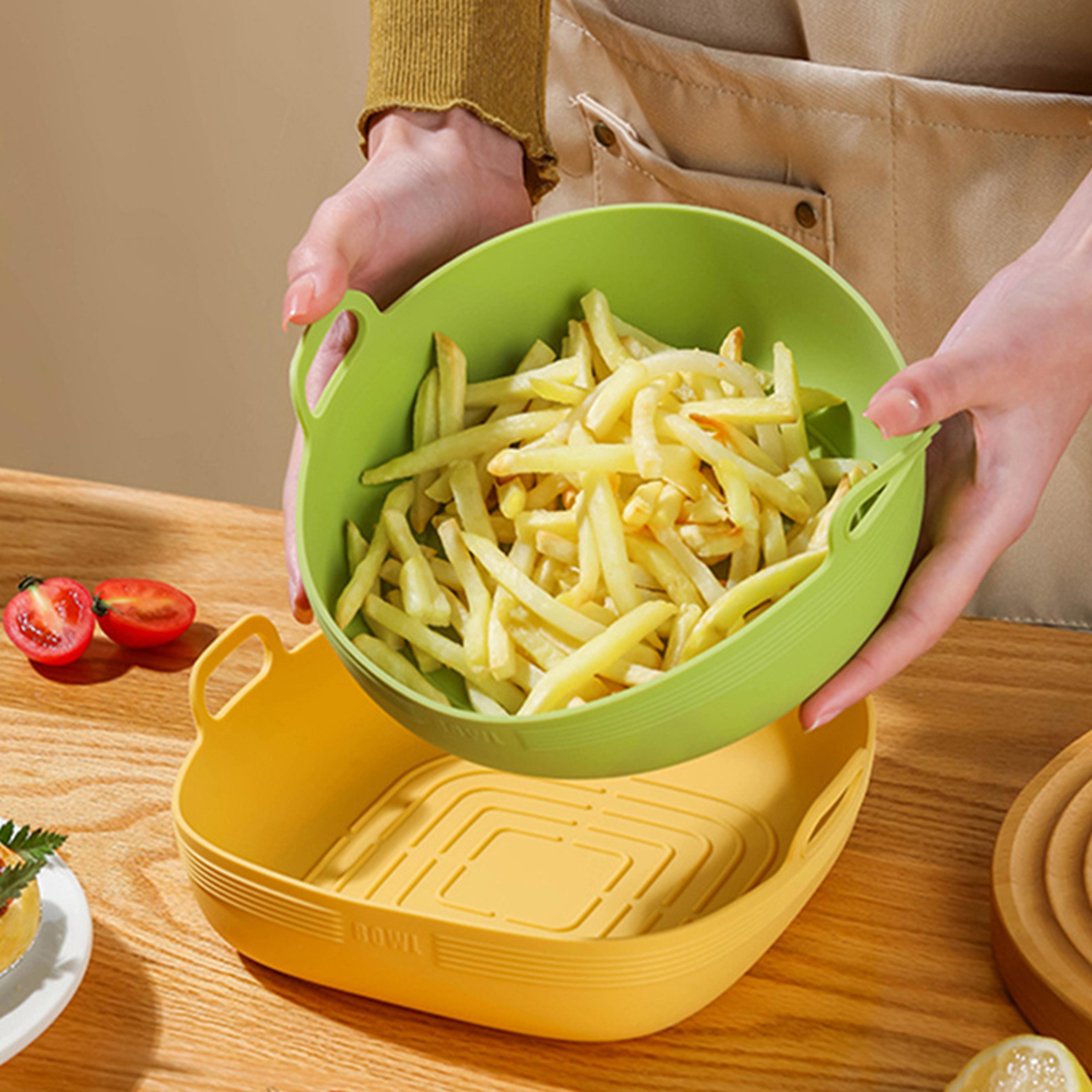 silicone air fryer accessories, oven baking tray, airfryer basket, silicone mold pizza mat, round grill pan, replacement