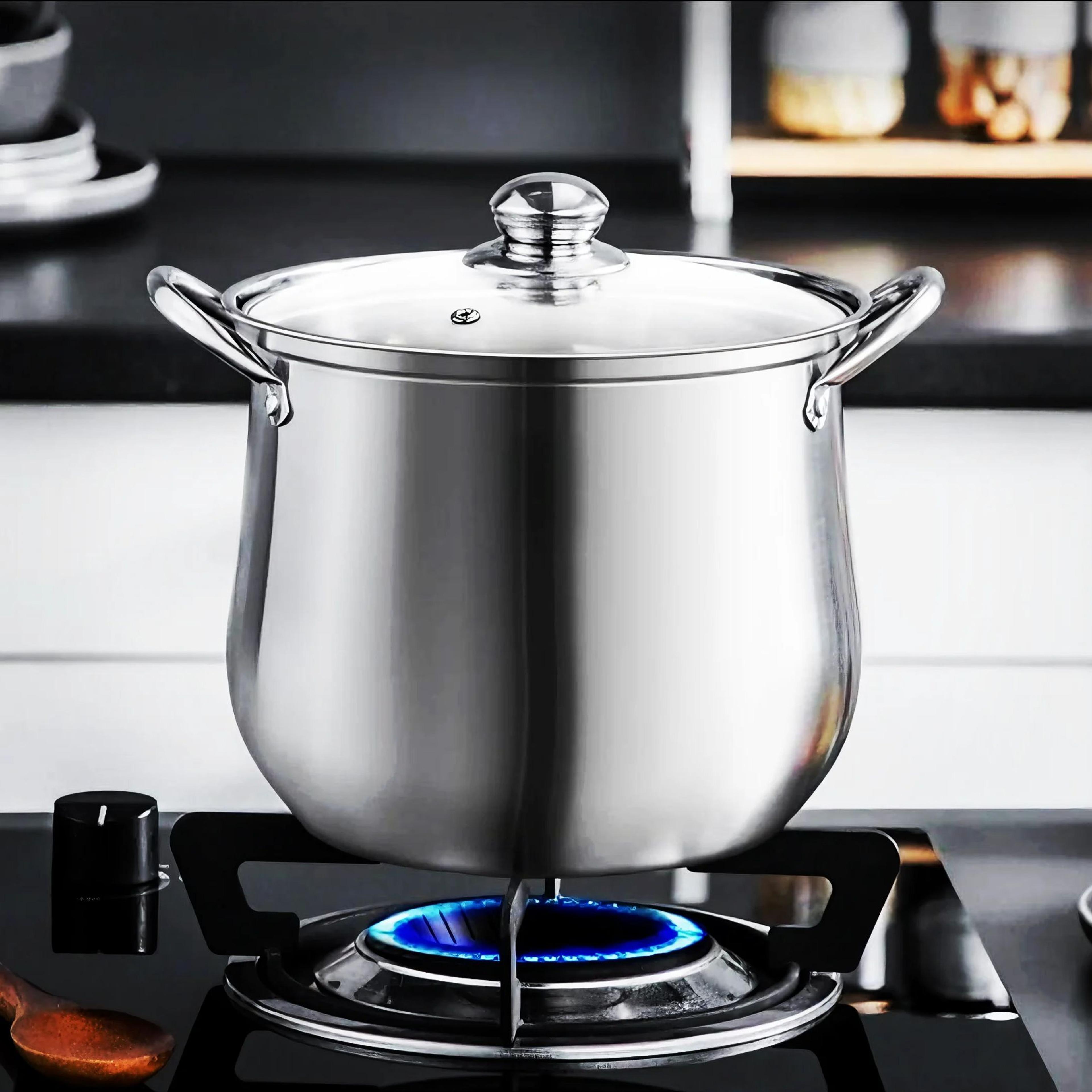 large capacity stainless steel soup pot, household noodle cooking pot, stewed chicken soup pot, suitable for induction