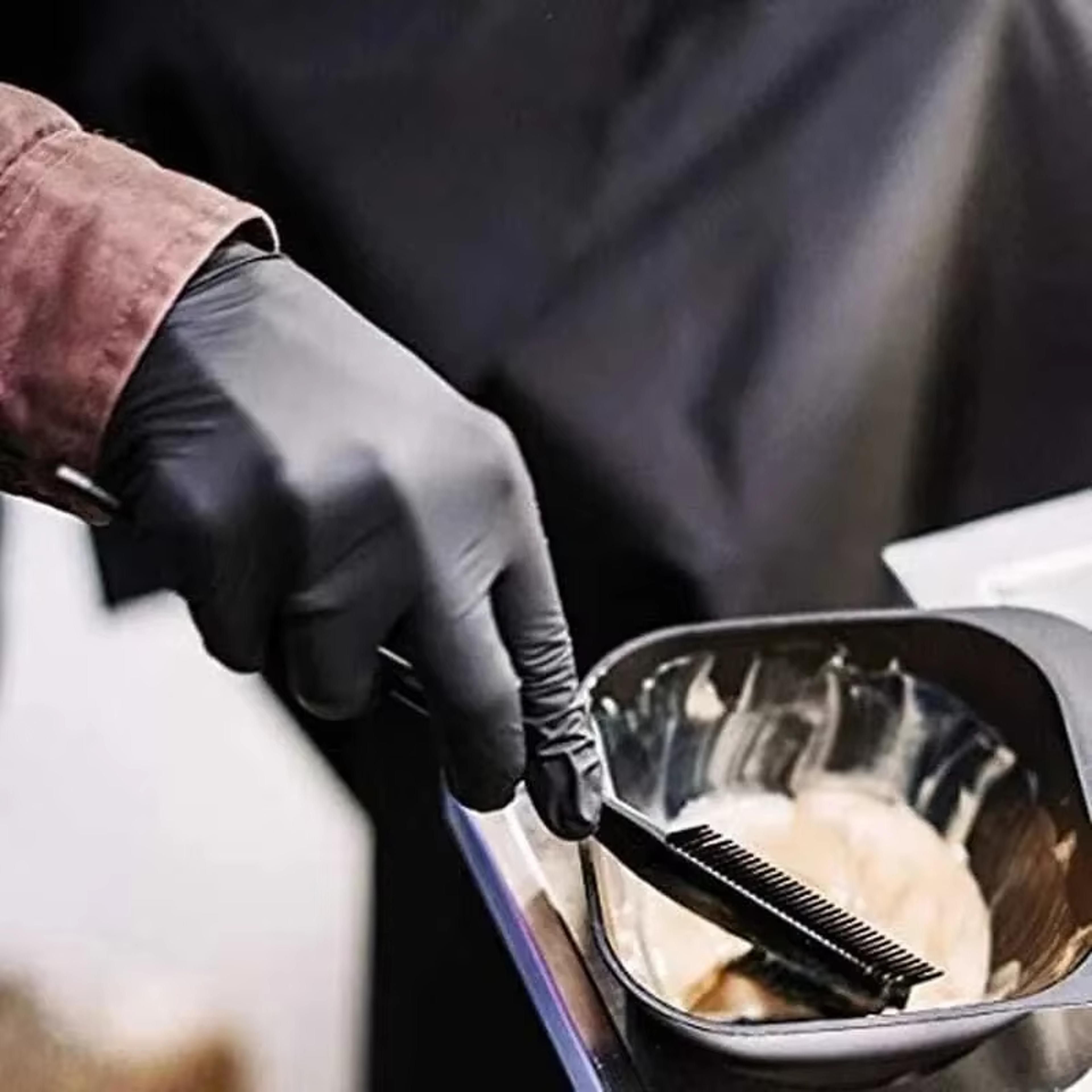 disposable black nitrile gloves, household use, latex free, powder free, cleaning gloves for tattoo hairdressing