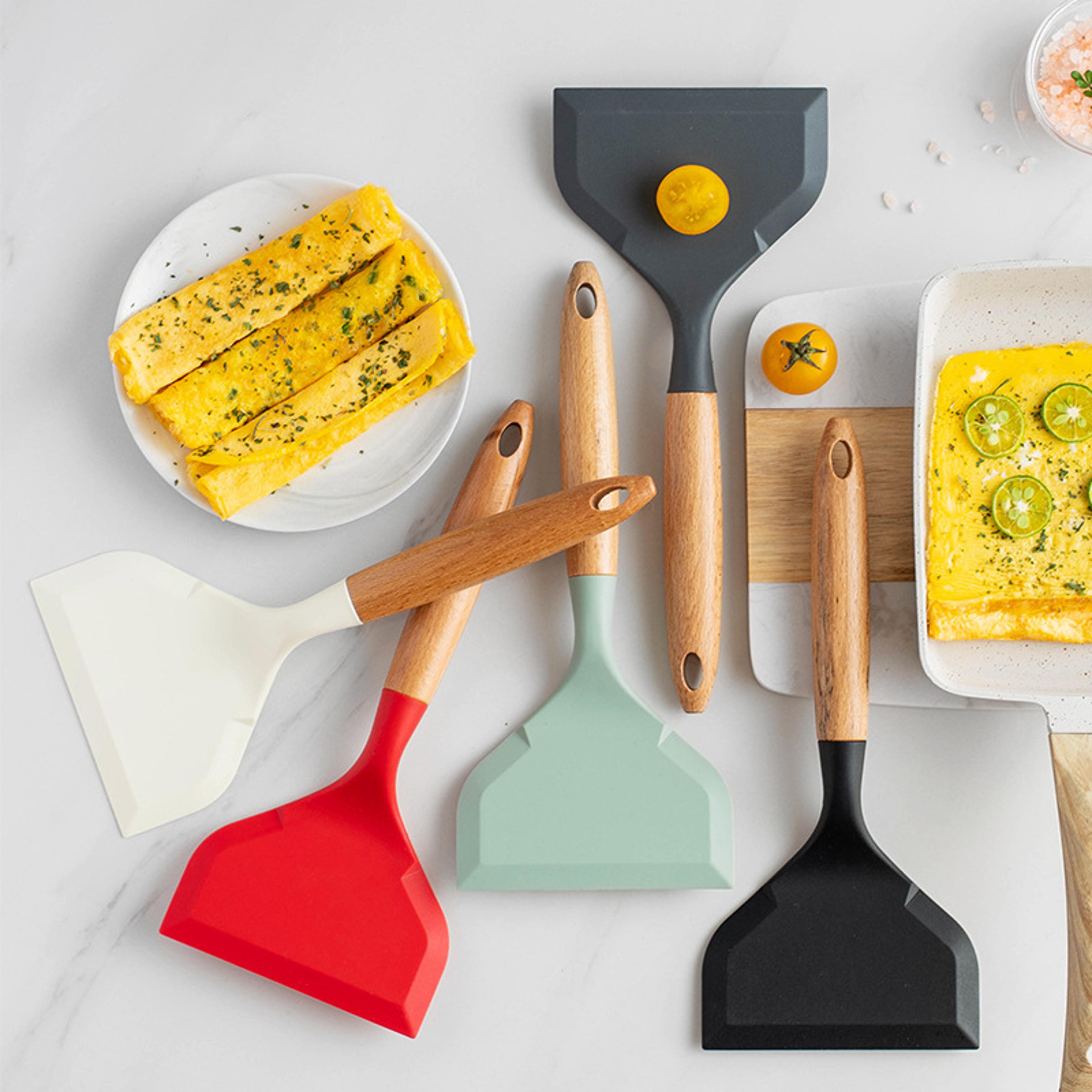 non-stick silicone spatula for kitchen, scraper for cooking beef meat, egg, pizza shovel, kitchenware utensils