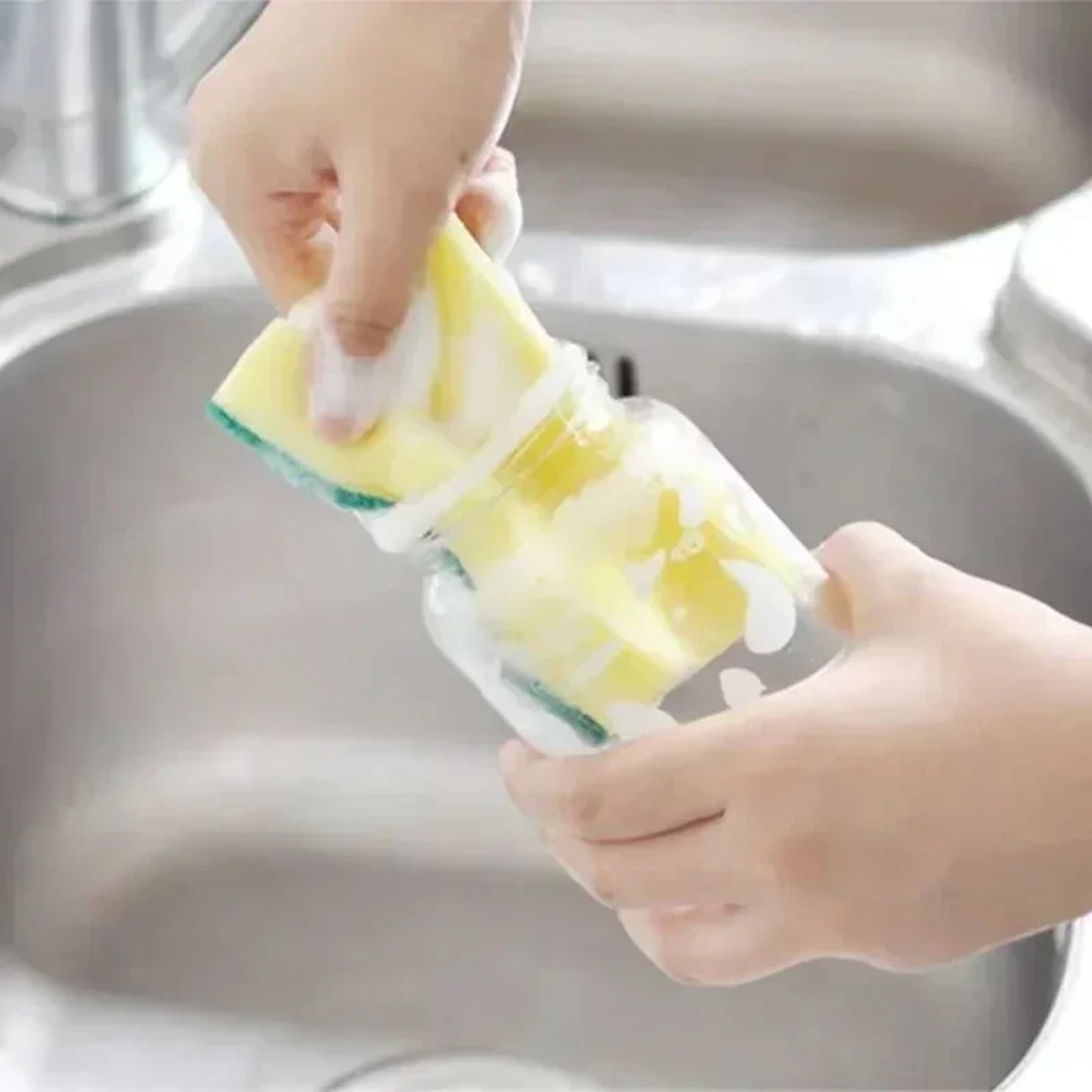 magic cleaning pot, double-sided sponge and rust removal brush, highly absorbent kitchen grease cleaning tool