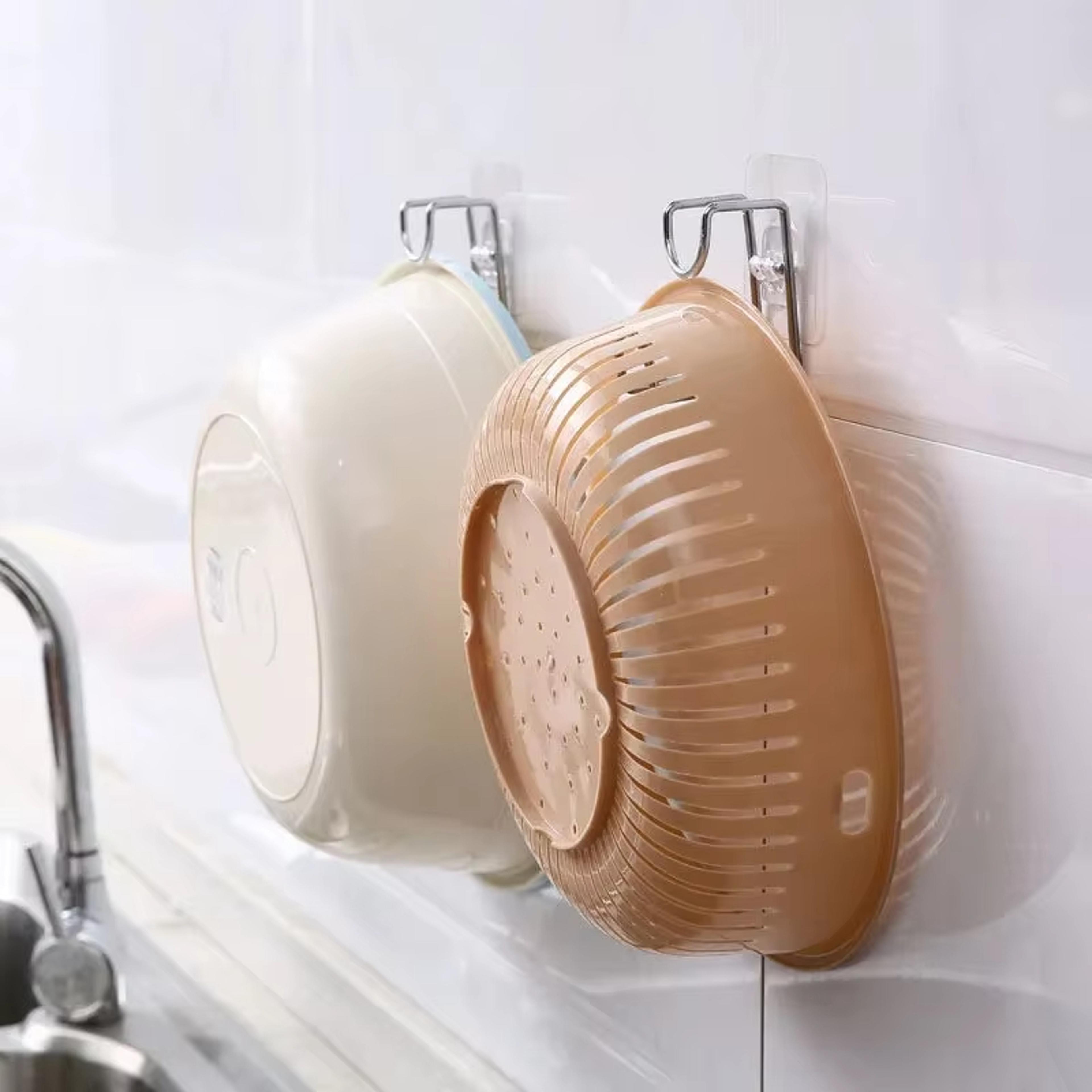 stainless self-adhesive hooks for wall, bathroom basin storage rack holder