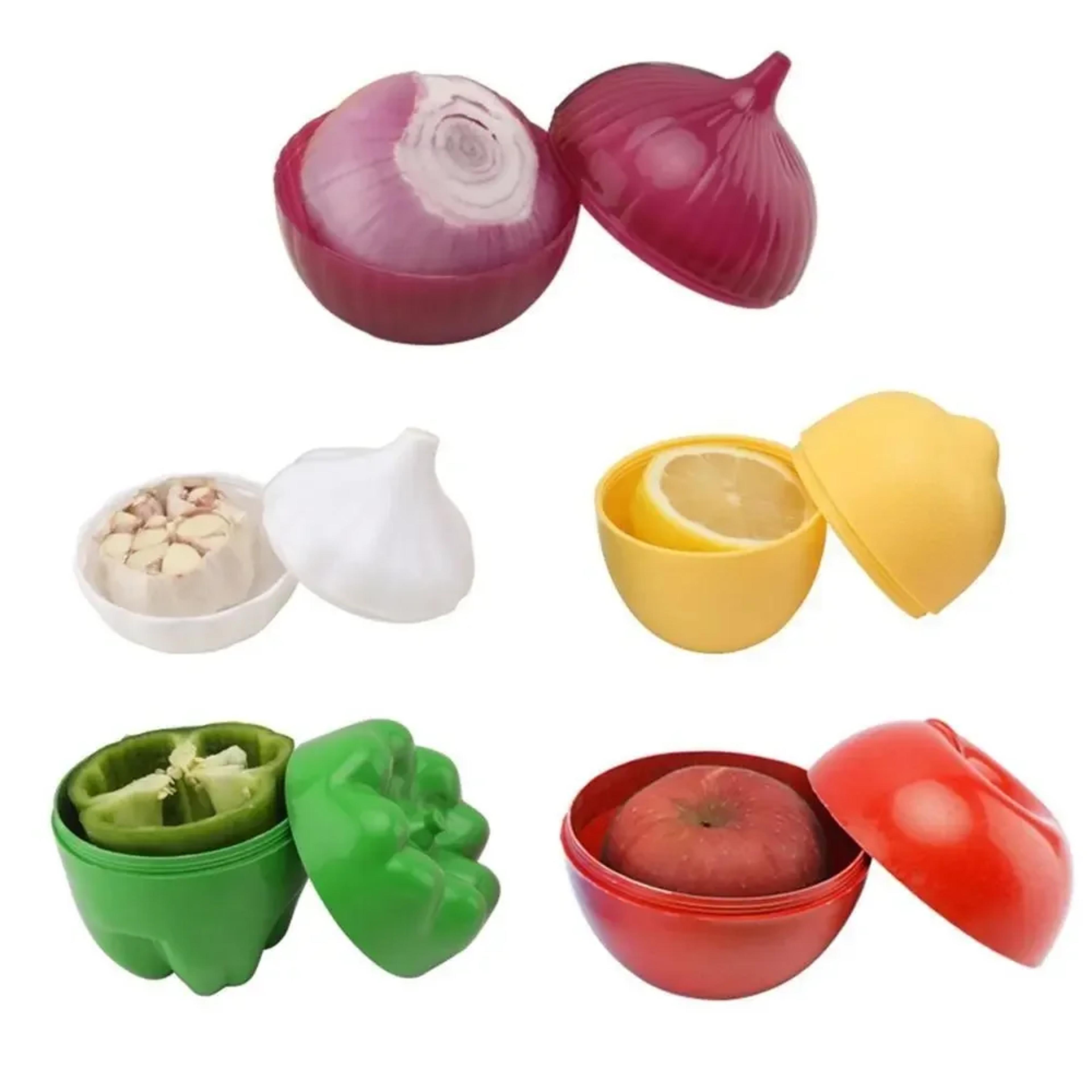 creative refrigerator vegetable crisper containers, fresh storage box for onion, avocado, tomatoes, and lemon