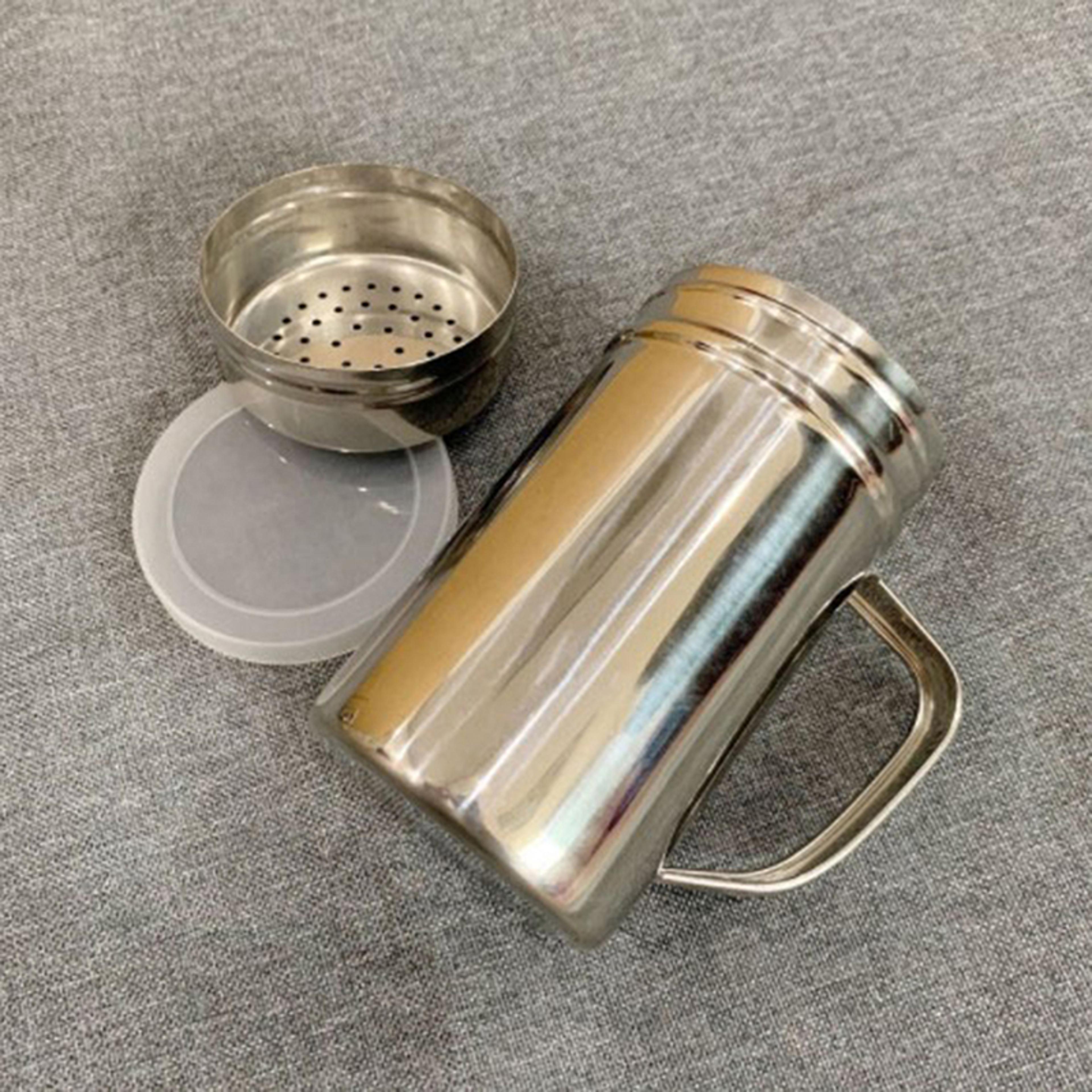 stainless steel kitchen shaker with handle, pepper, sugar, salt dispenser tool