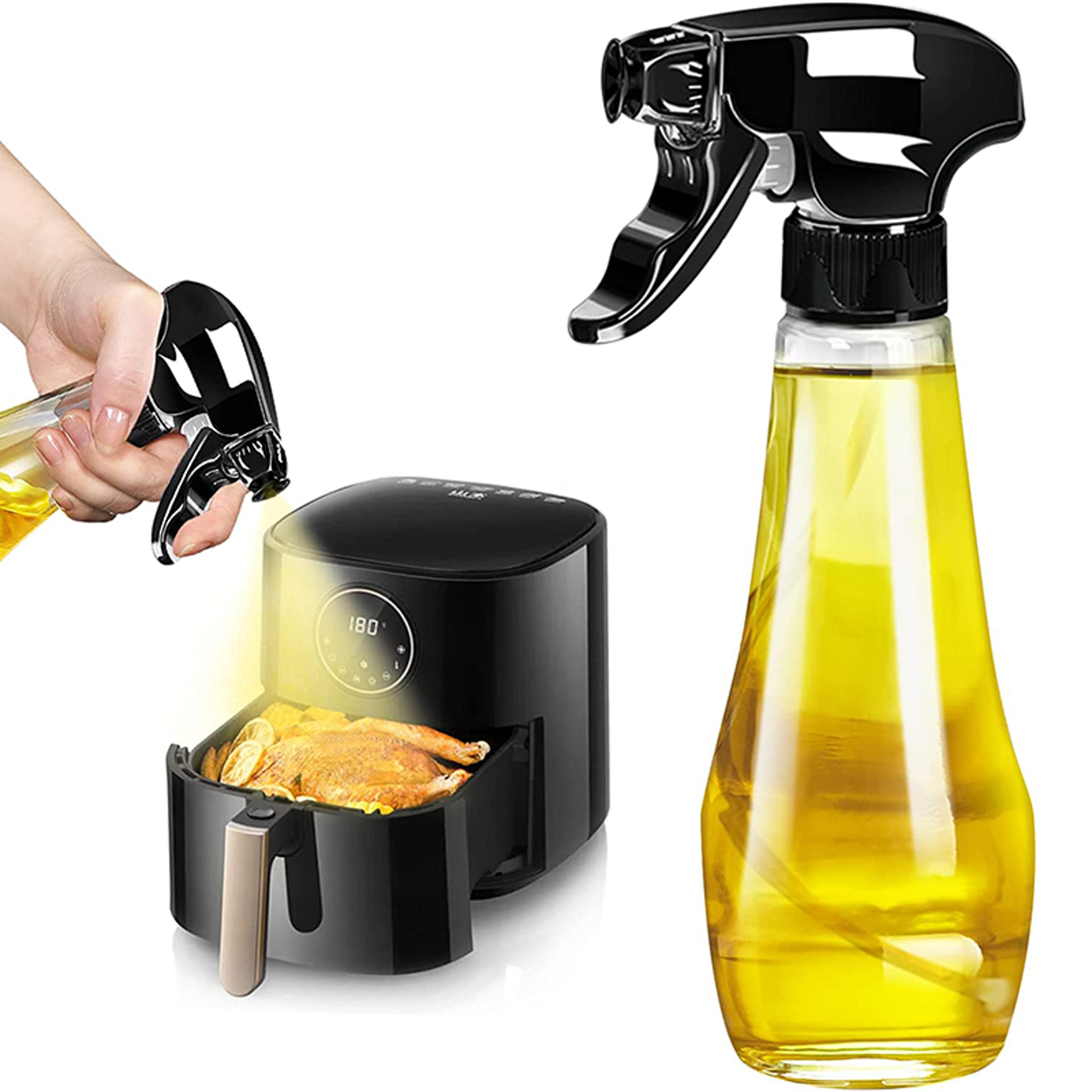 new oil sprayer glass olive oil sprayer bottle with rotatable nozzle, oil spritzer oil mister for air fryer