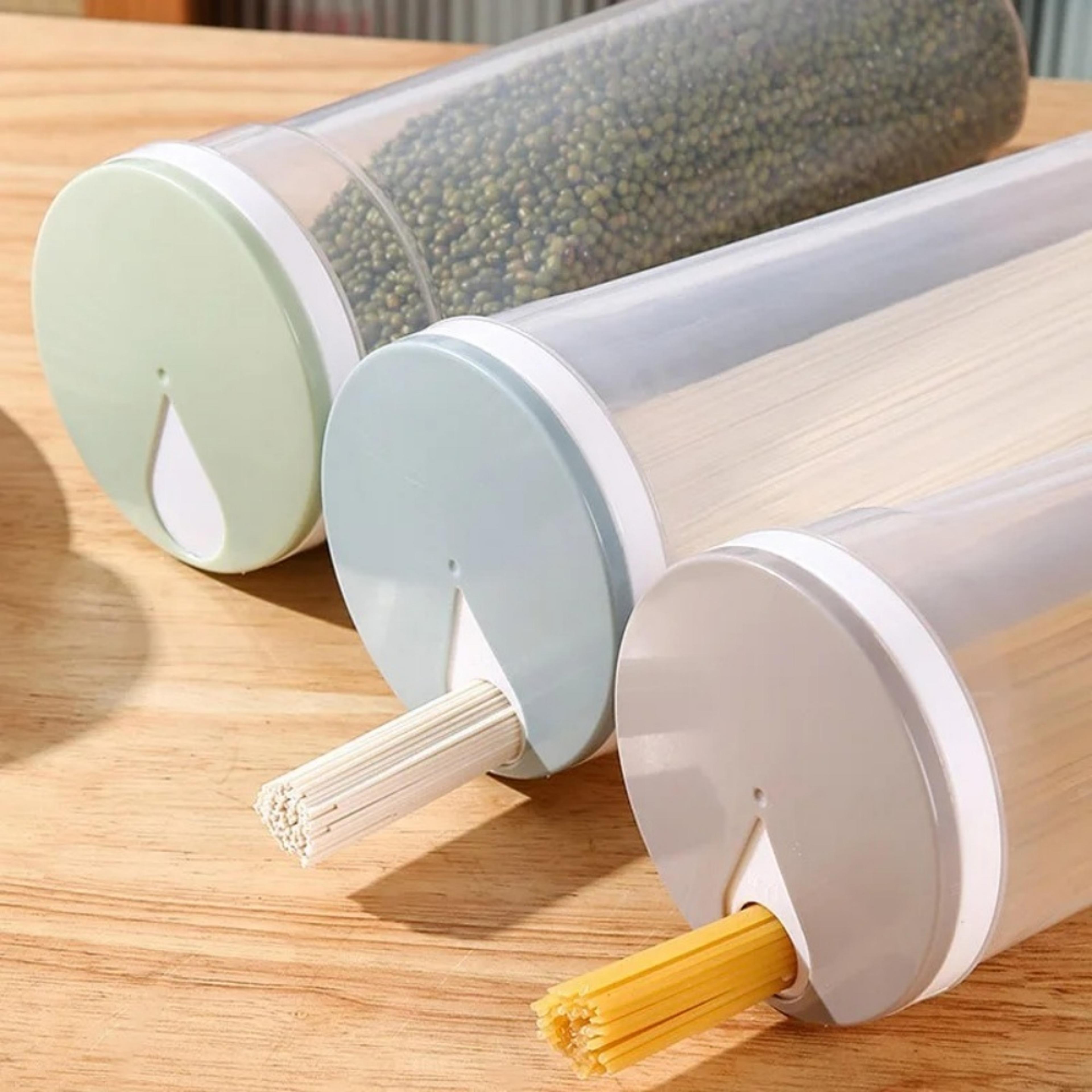 food storage containers with airtight lid, pasta portion control kitchen storage jar for flour, sugar, oats, cereal bean