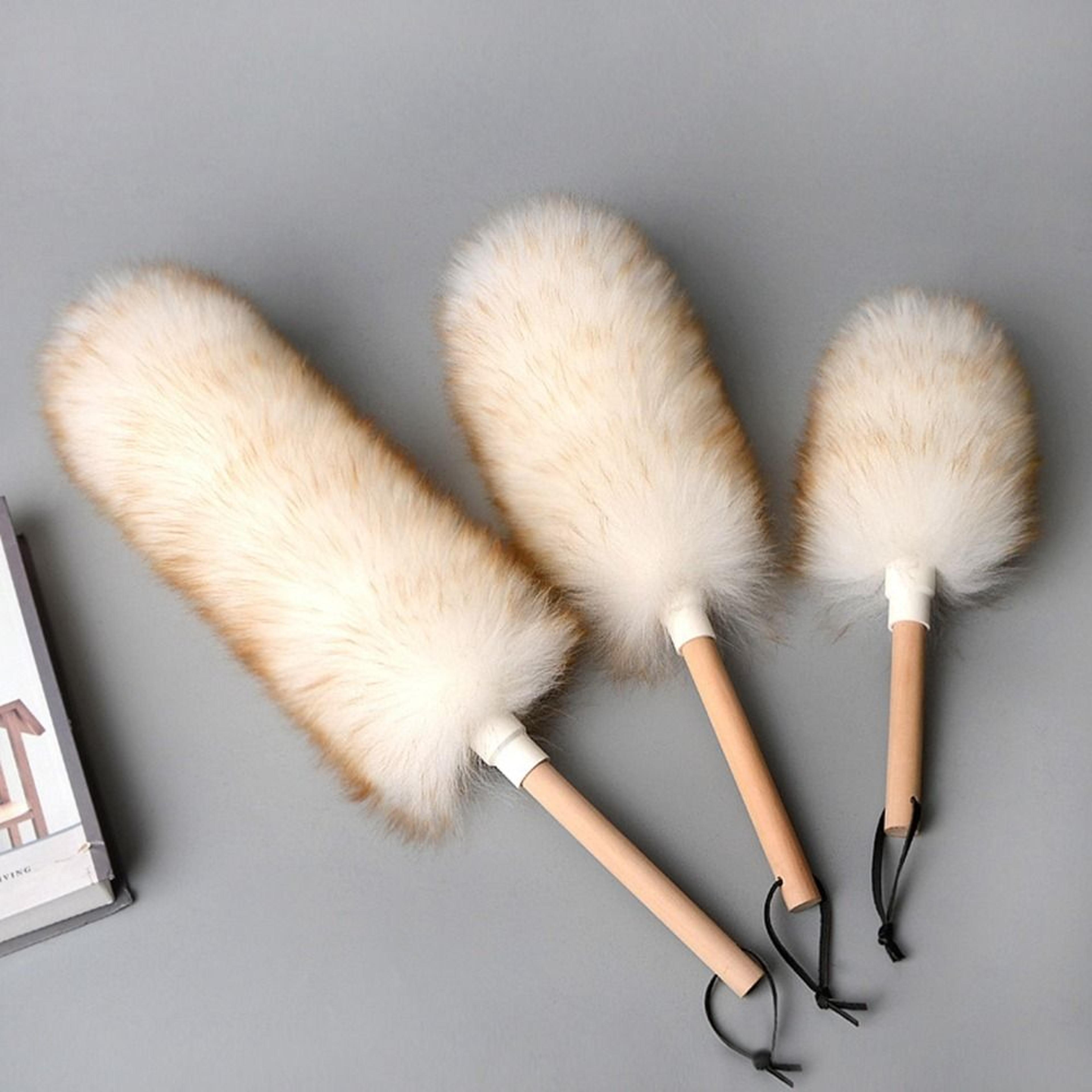 wool duster super soft cleaning brush, washable dusting tool for home car, household sweeping dust cleaner