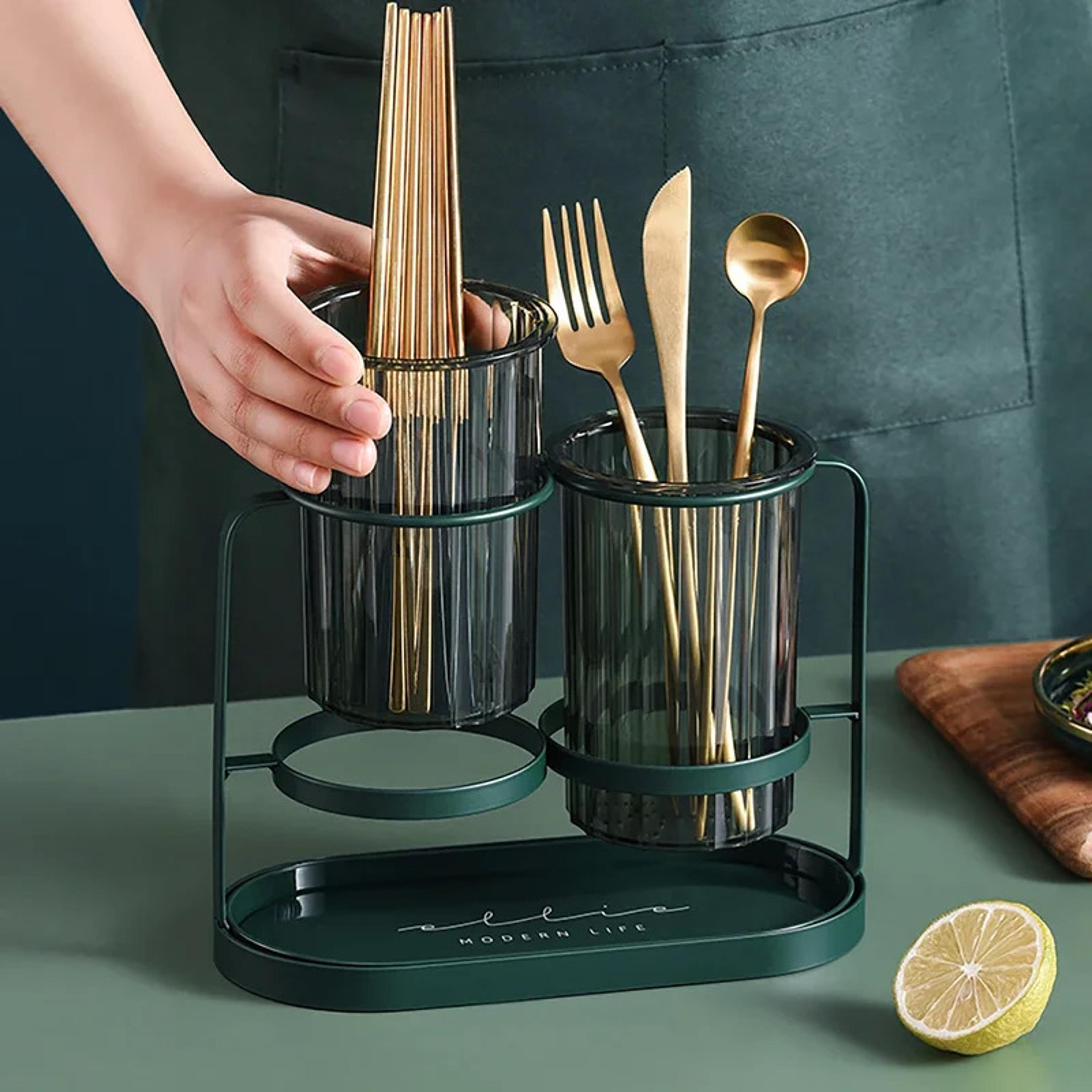 light luxury simple kitchen chopstick organizer box, abs drained storage basket for spoons and chopsticks