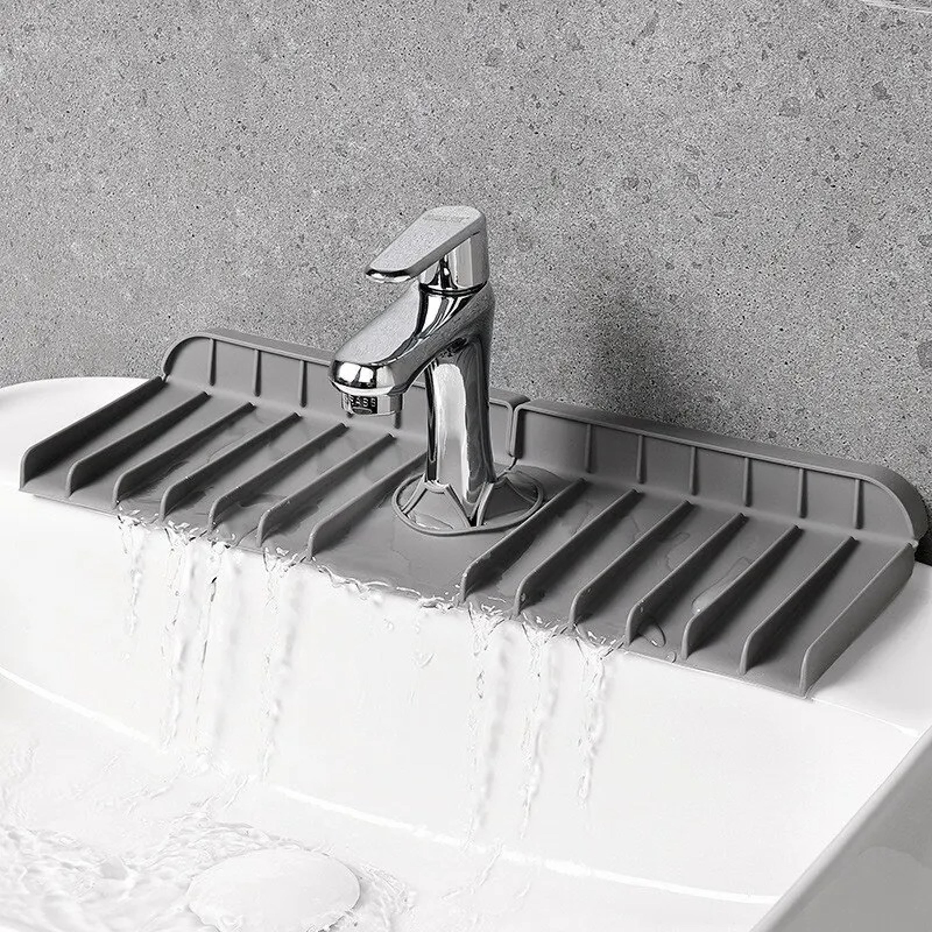 silicone faucet pad, dishwashing soap sponge holder, sink kitchen countertop drying pad