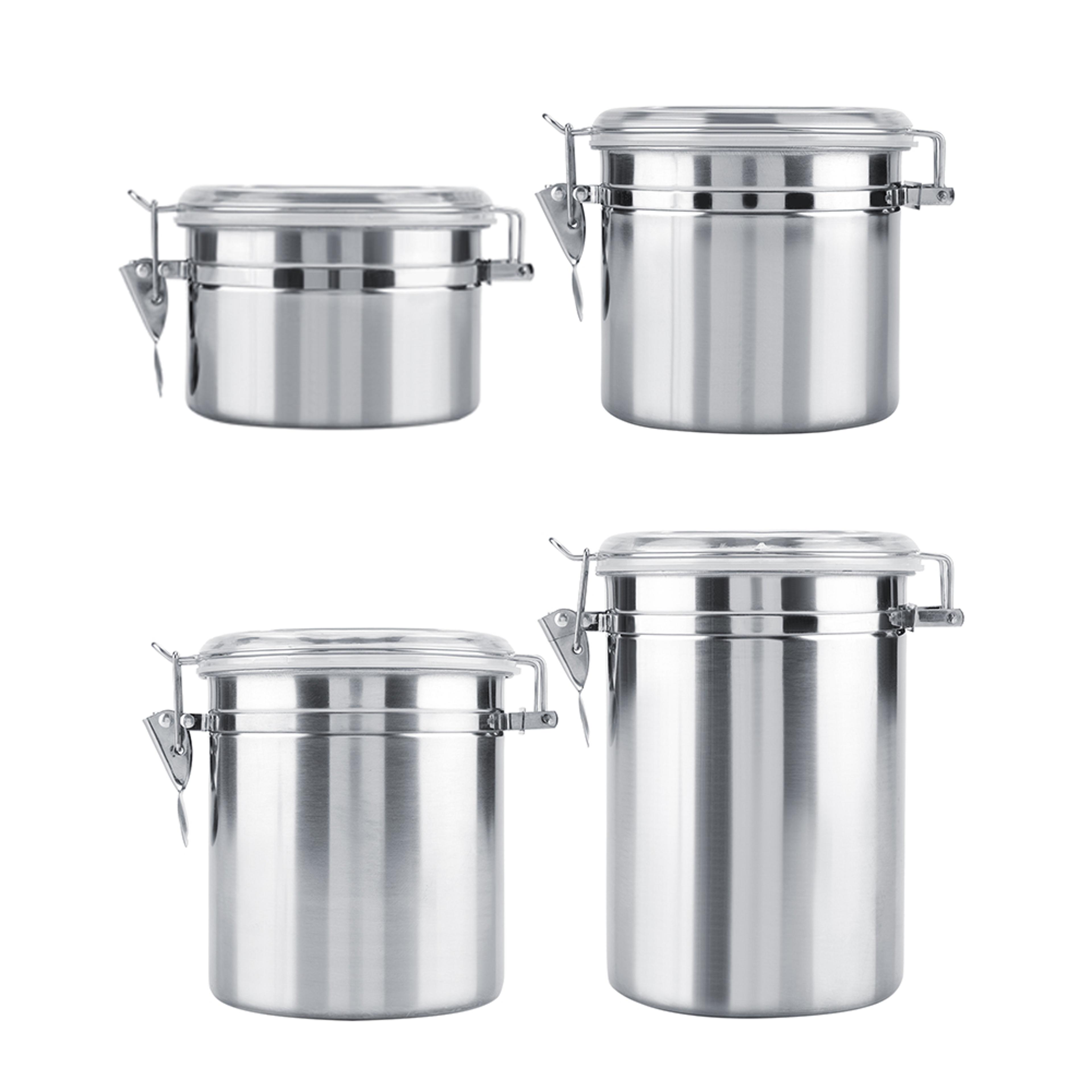 stainless steel coffee container, vacuum sealed coffee beans storage jar, kitchen storage option