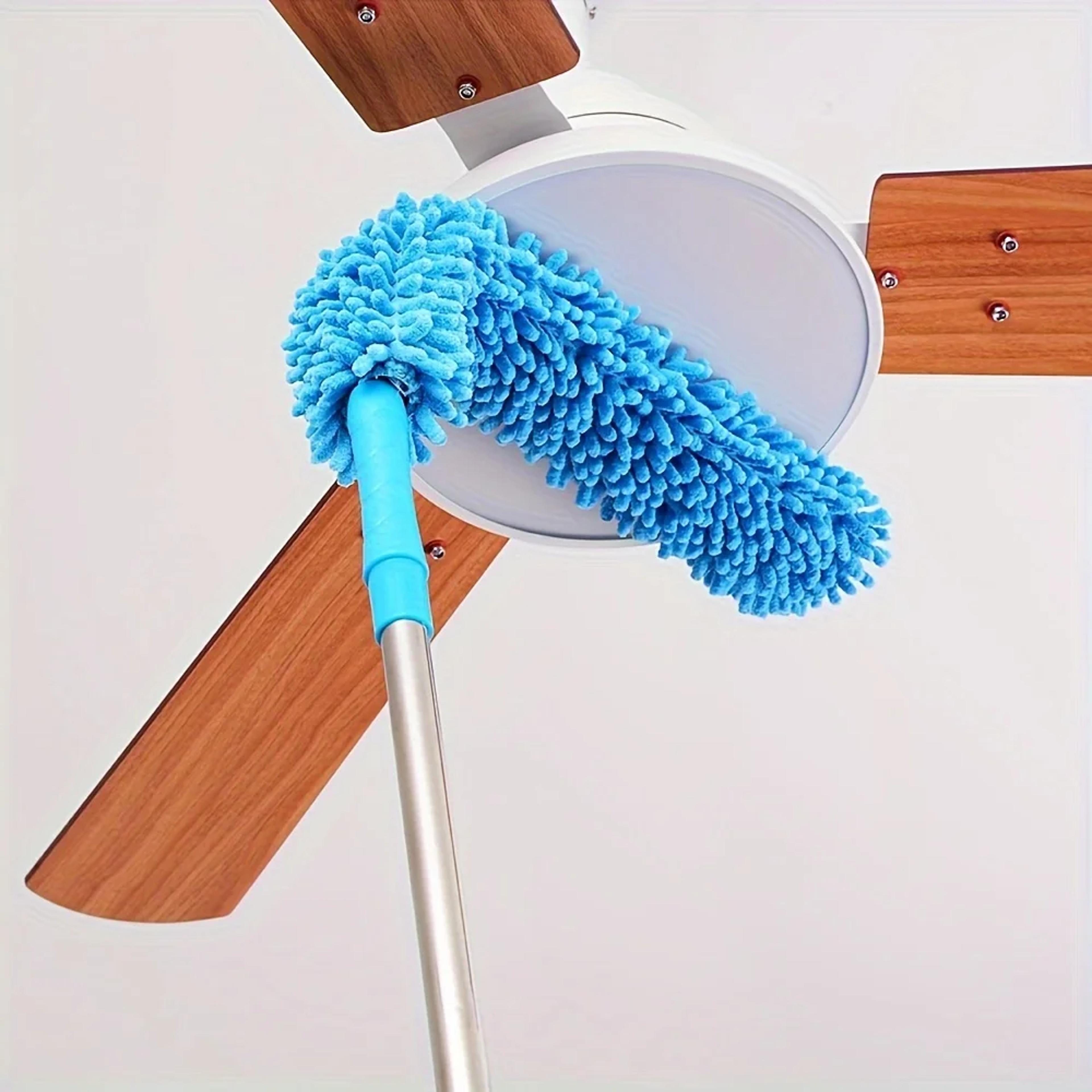 ceiling fan cleaner dusters with extension pole, dust removal brush for fans, furniture, high ceilings