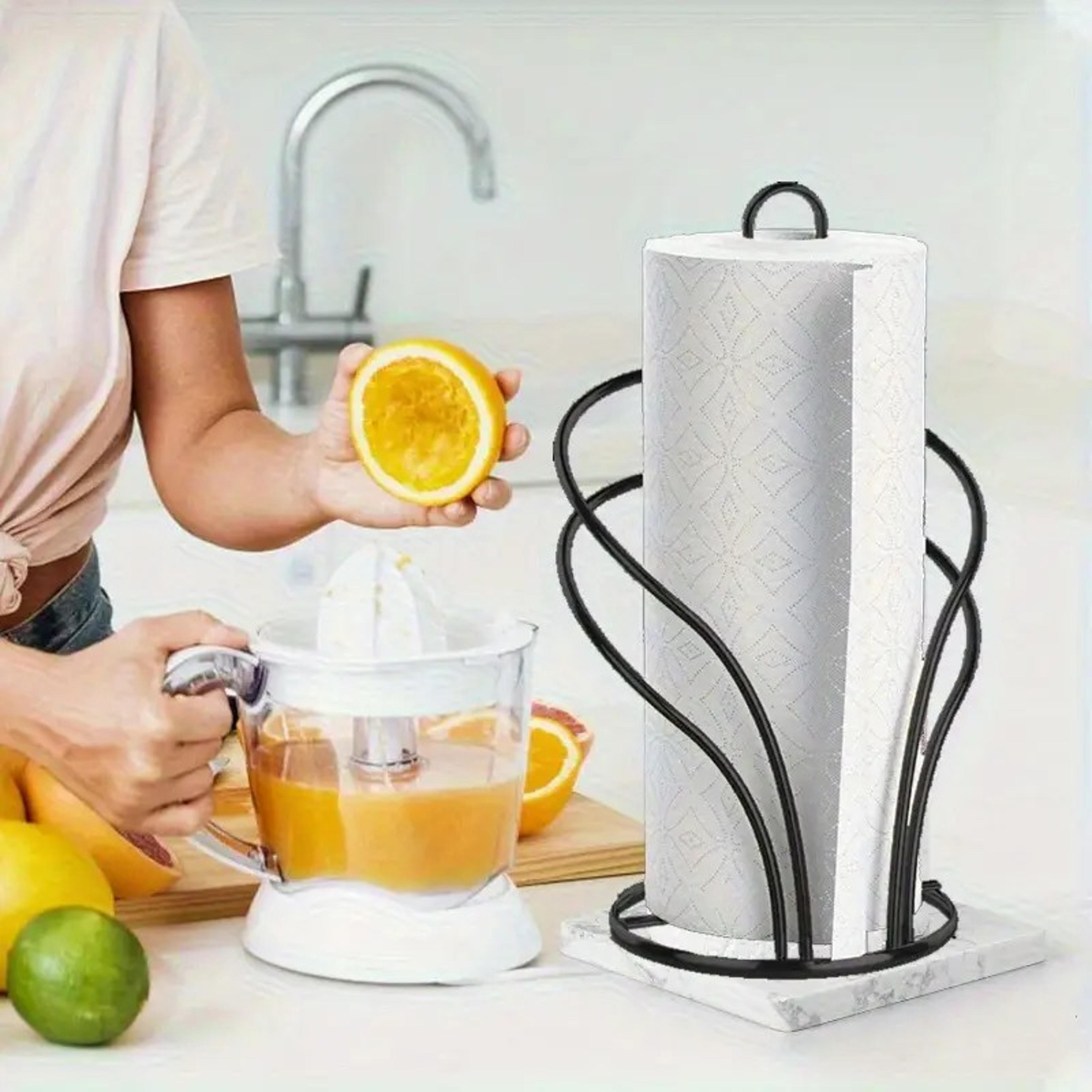 elegant black gold metal countertop paper towel holder, reinforced base for kitchen and bathroom organization