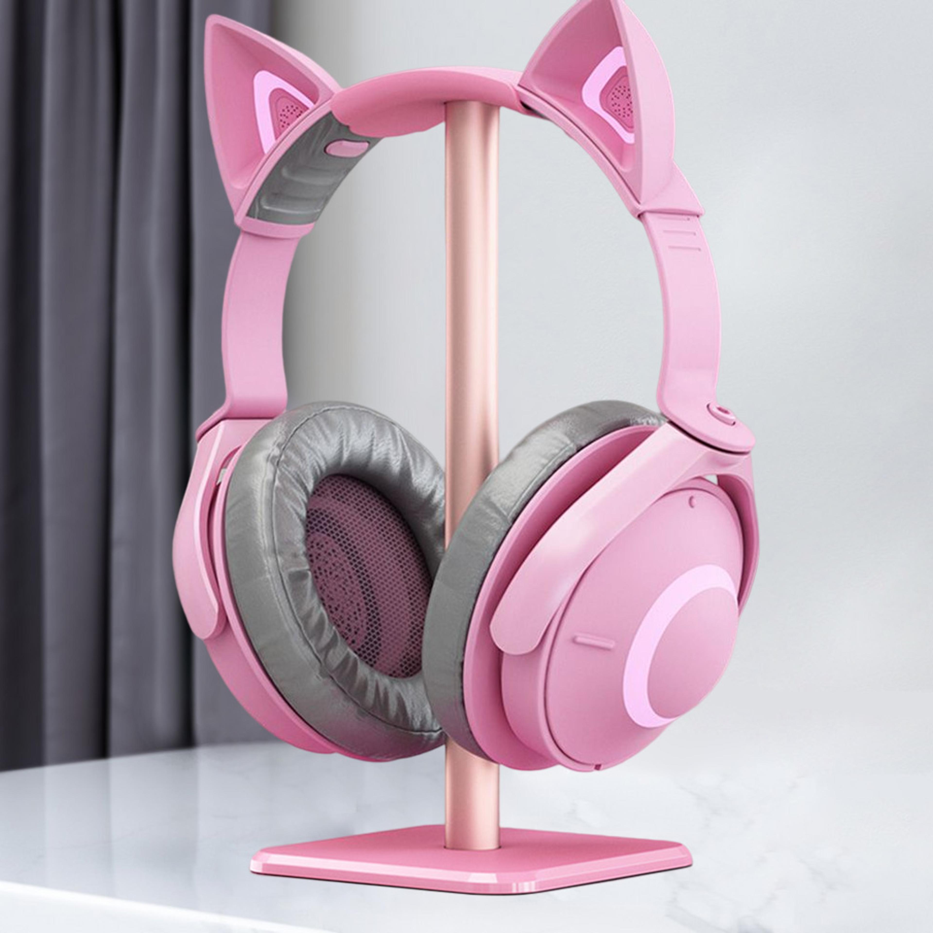 aluminium alloy headset support stand, anti skid base desktop organizer, space saving earphone mount hanger headphone
