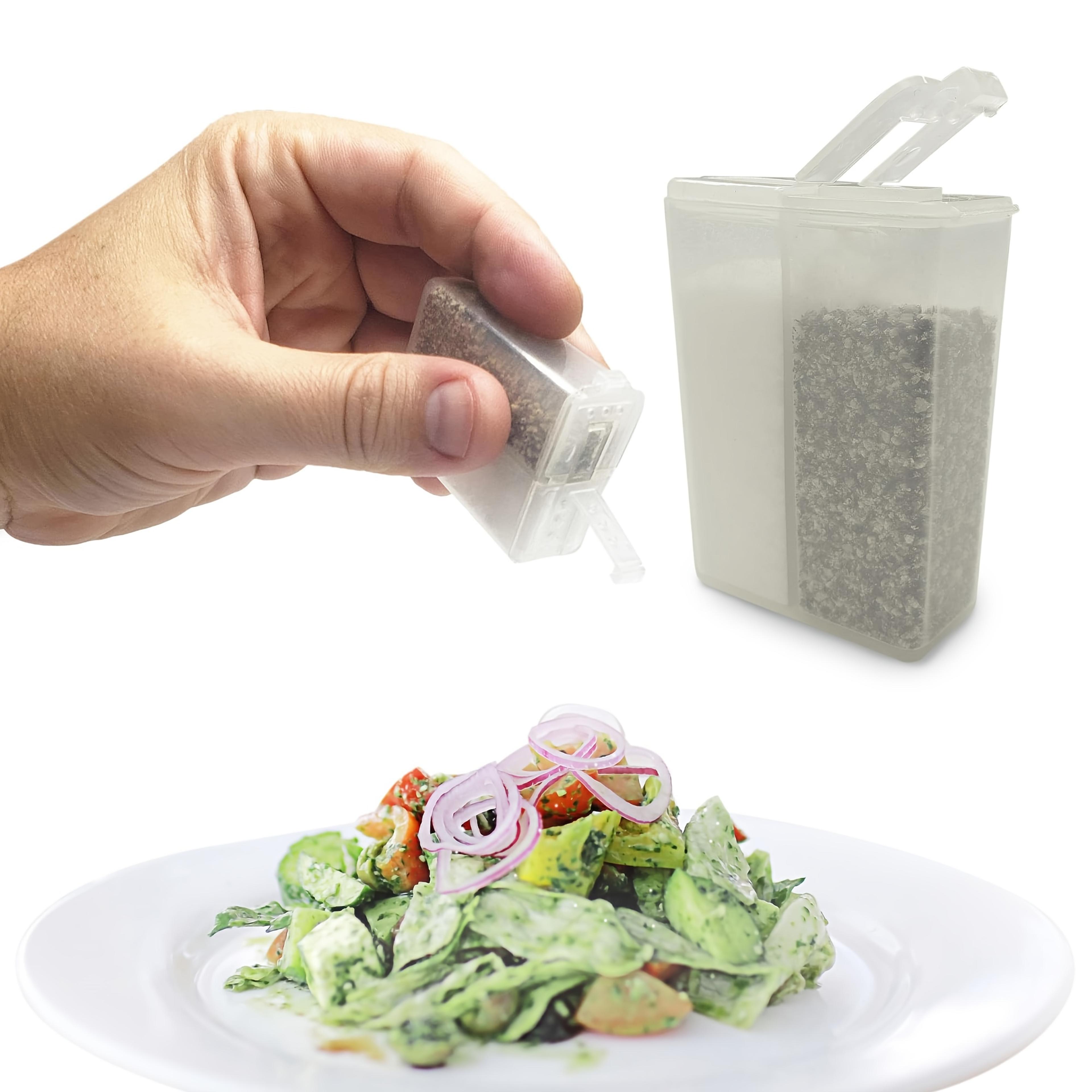 camping seasoning shaker, multi-purpose spice jar, lid compartment for bbq cooking
