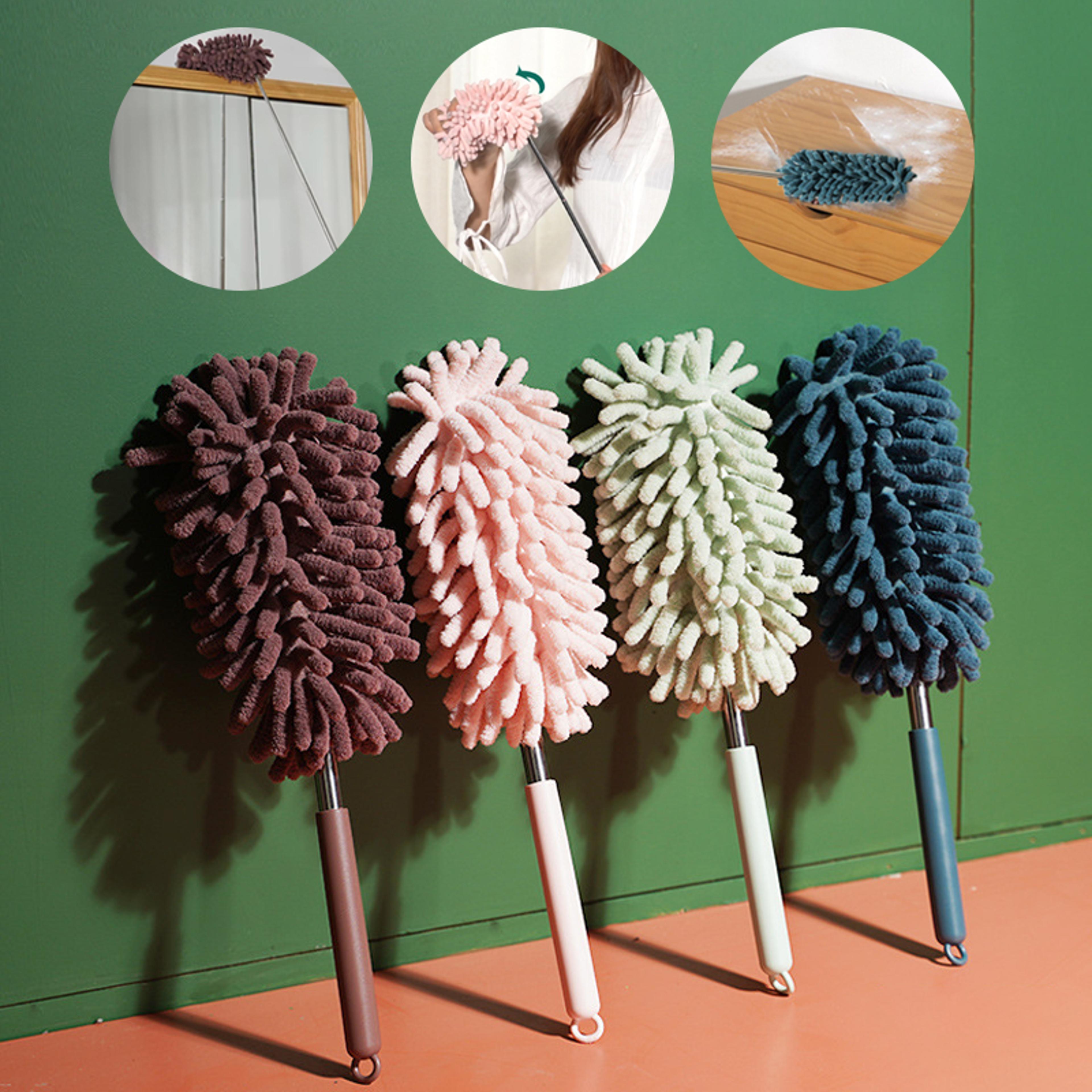 multifunctional lengthen duster, stainless steel dust brush for home and auto interior cleaning, ceiling clean