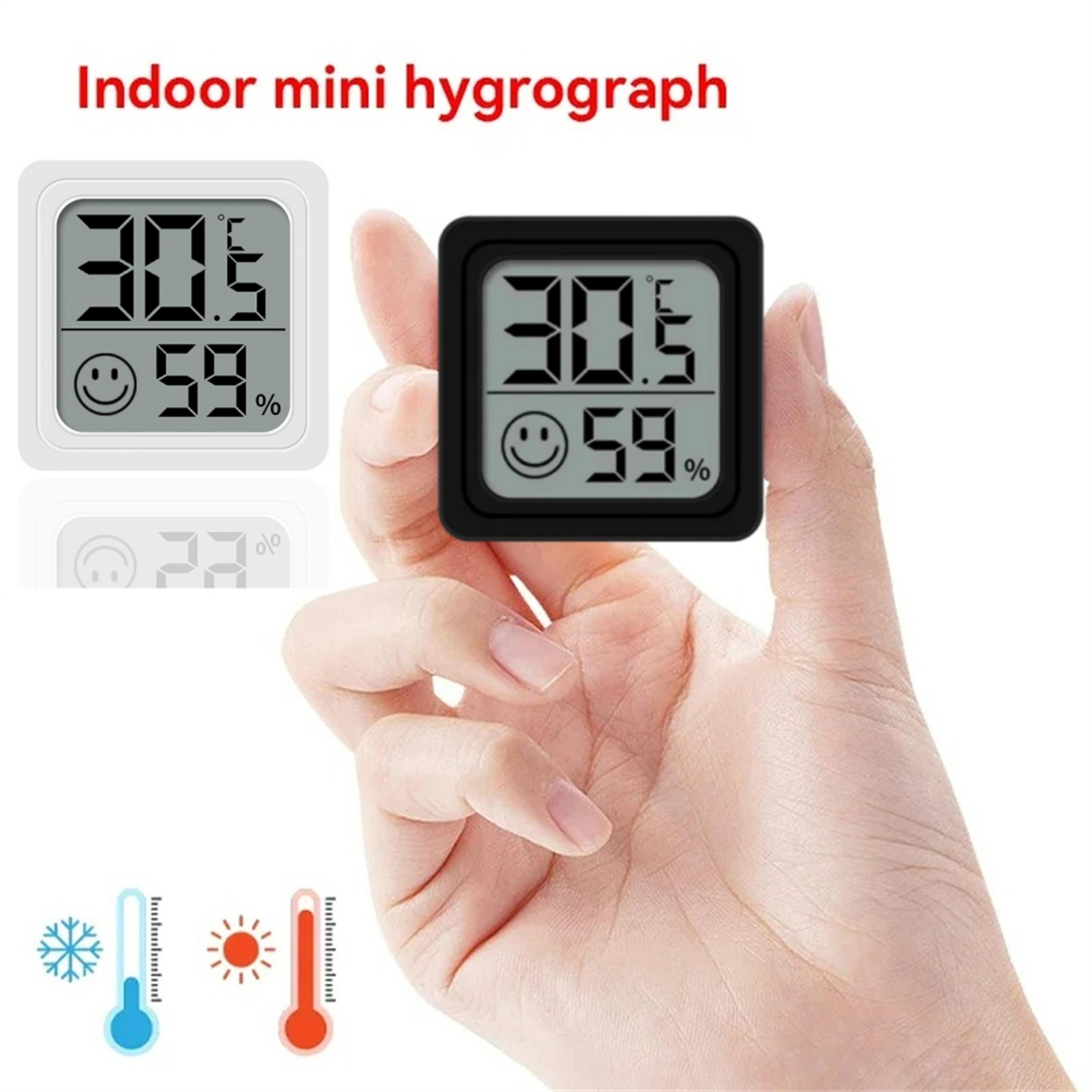 mini room temperature and humidity meter, lcd digital thermometer, indoor hygrometer sensor, weather station for winter