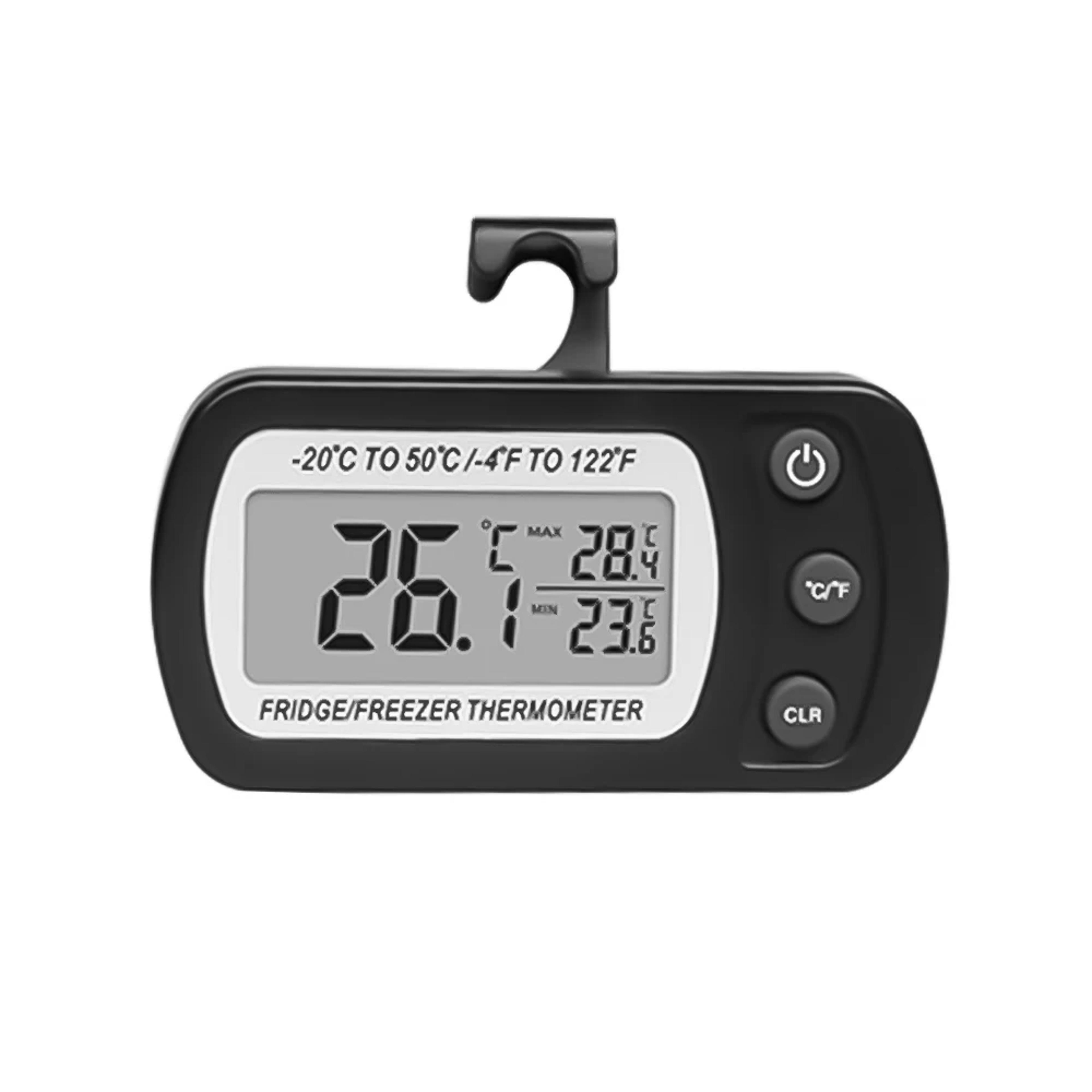 fridge thermometer with hook, electric digital temperature monitor for freezer, lcd display