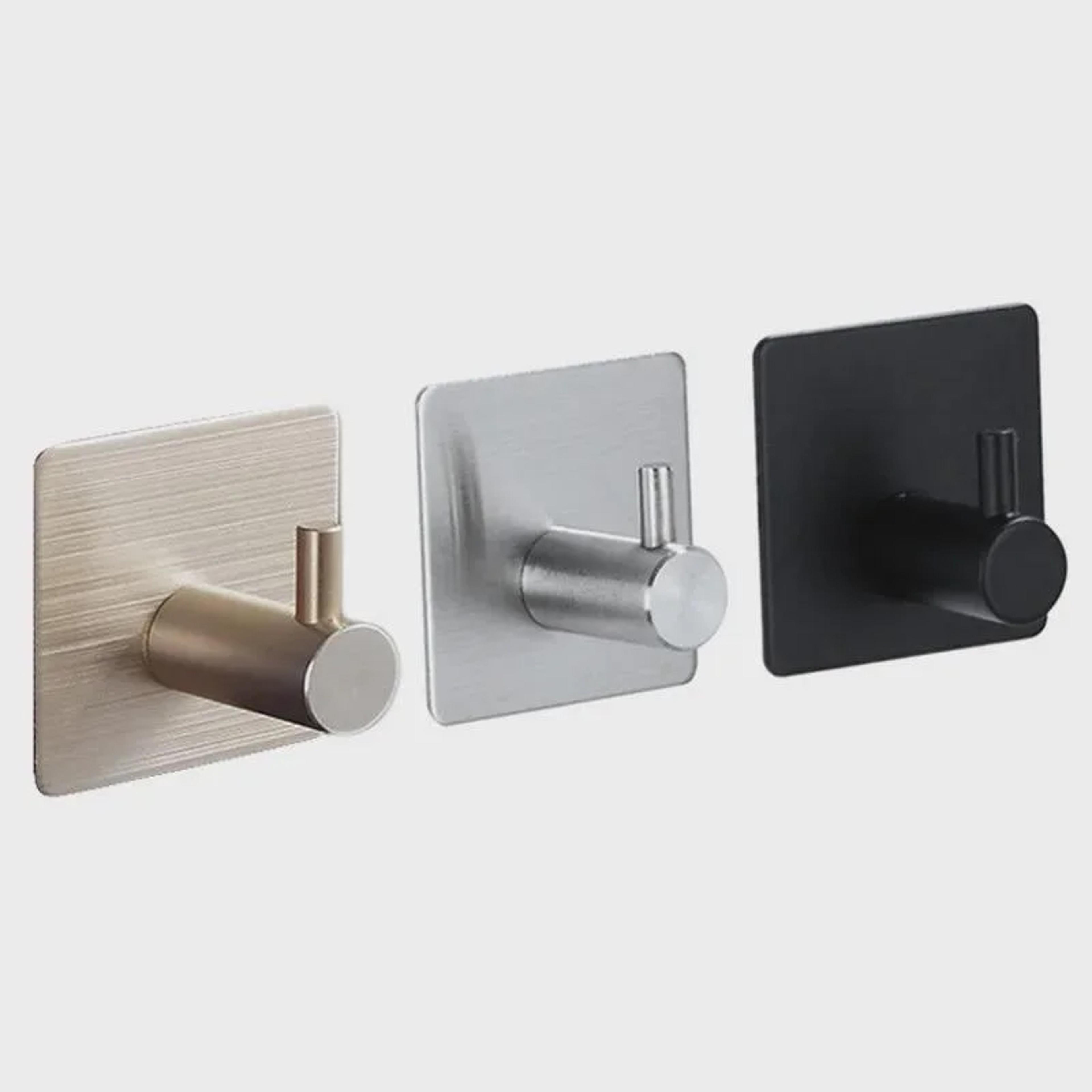 stainless steel antirust wall hooks, durable towel clothes rack for home kitchen bathroom, self adhesive storage holders