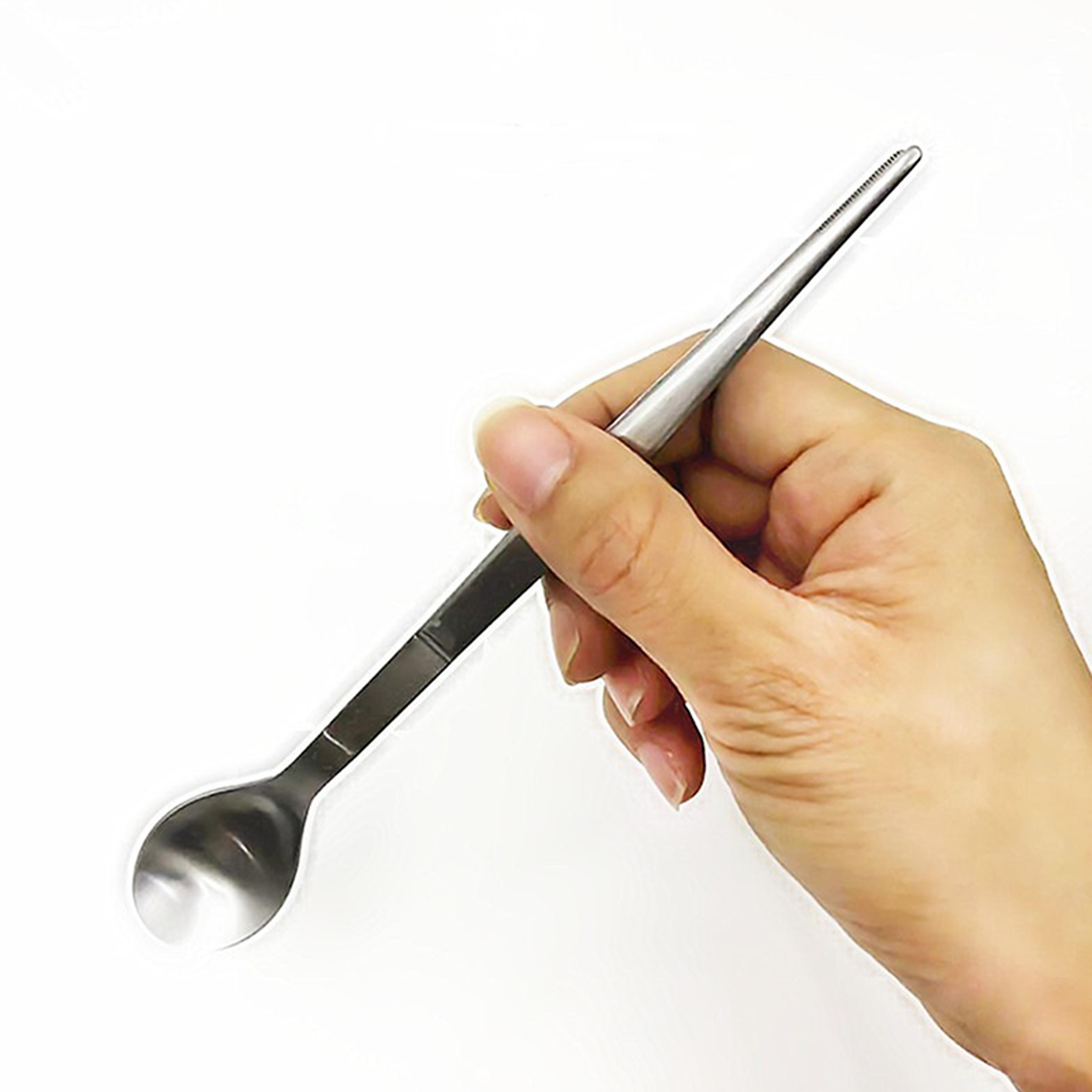 stainless steel tasting spoon tweezers dual function chef cooker spoon for party kitchen accessories
