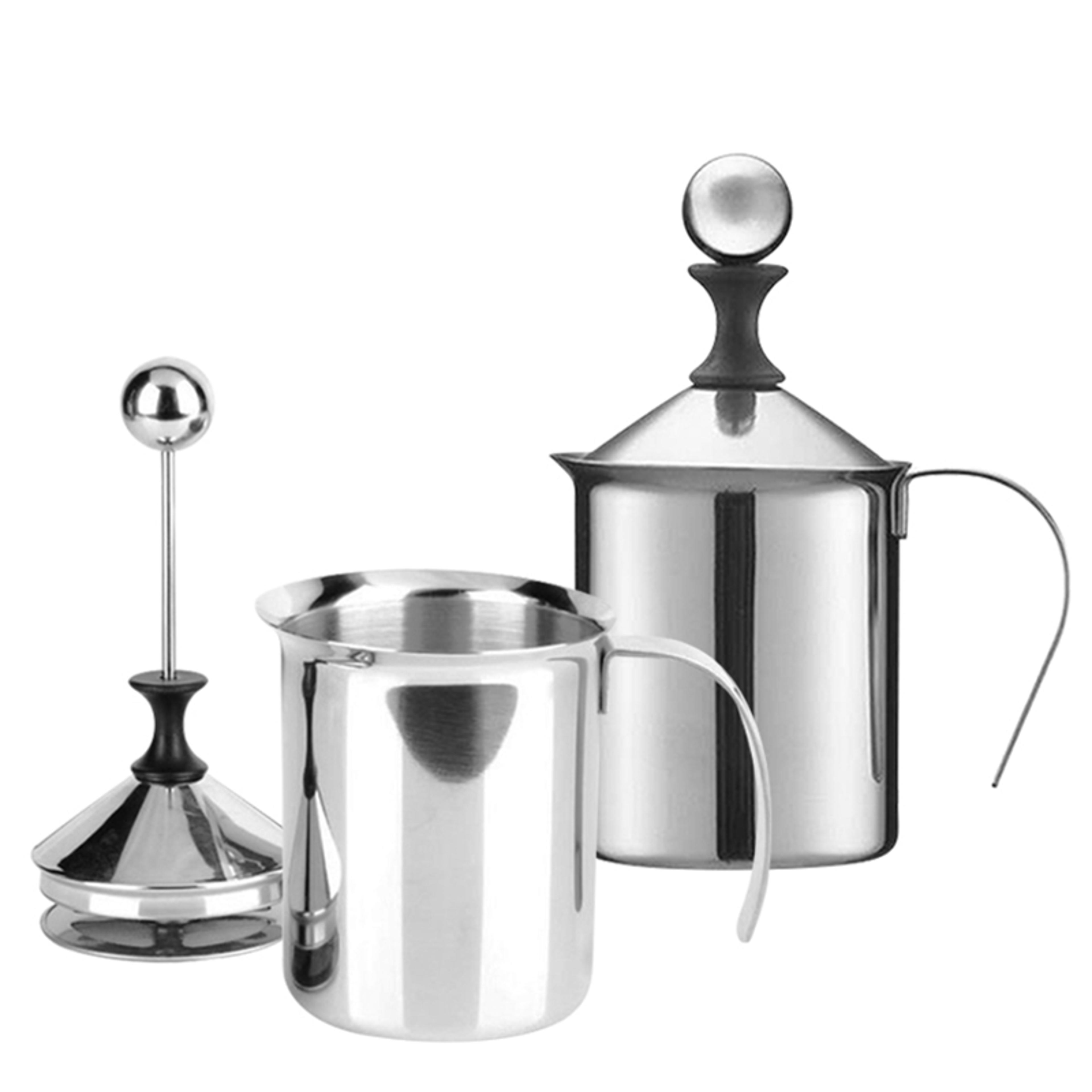 double mesh stainless milk frother, foam maker, coffee mixer for kitchen use