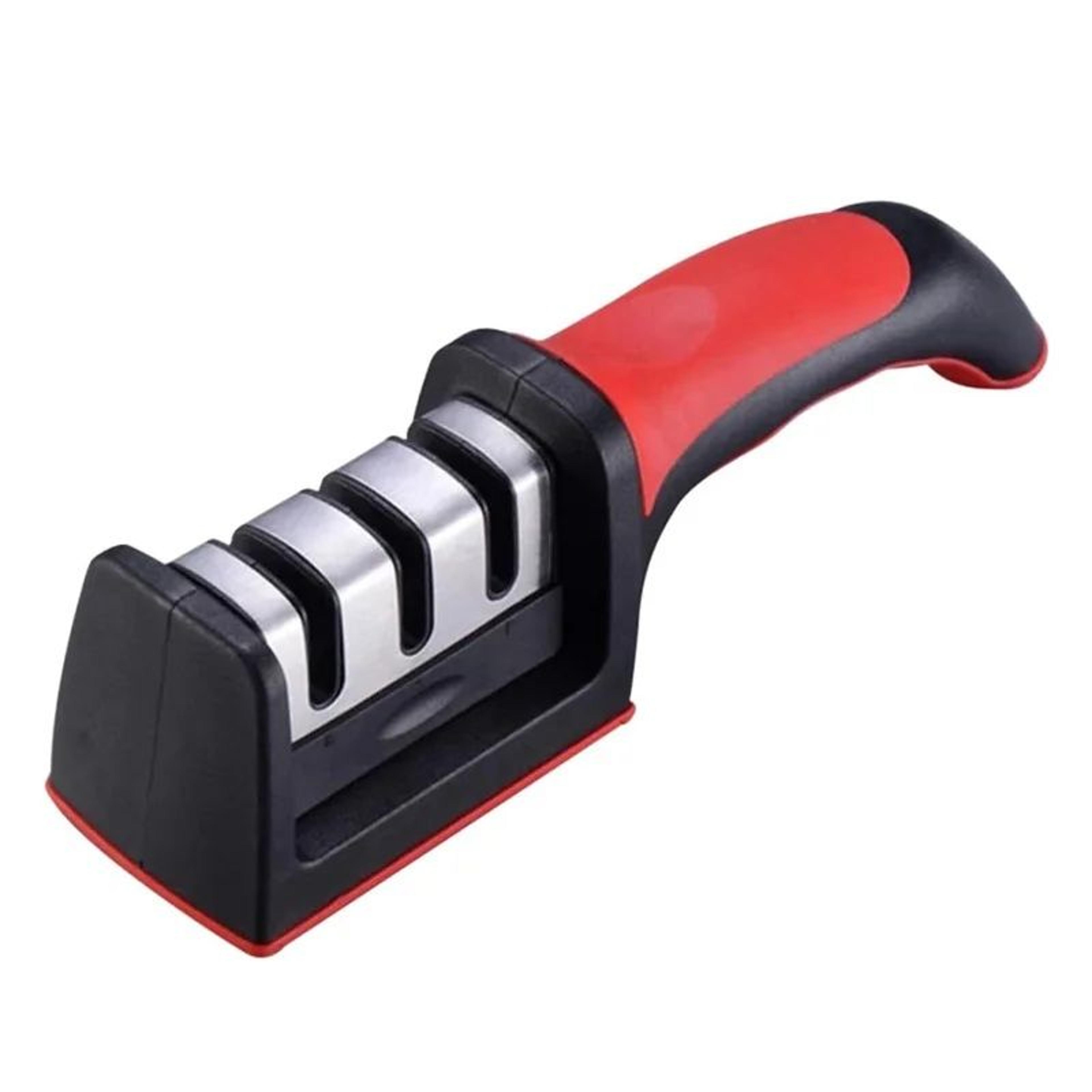 knife sharpener set, diamond ceramic rods for kitchen, hunting, pocket knives, fast edge repair with non-slip base