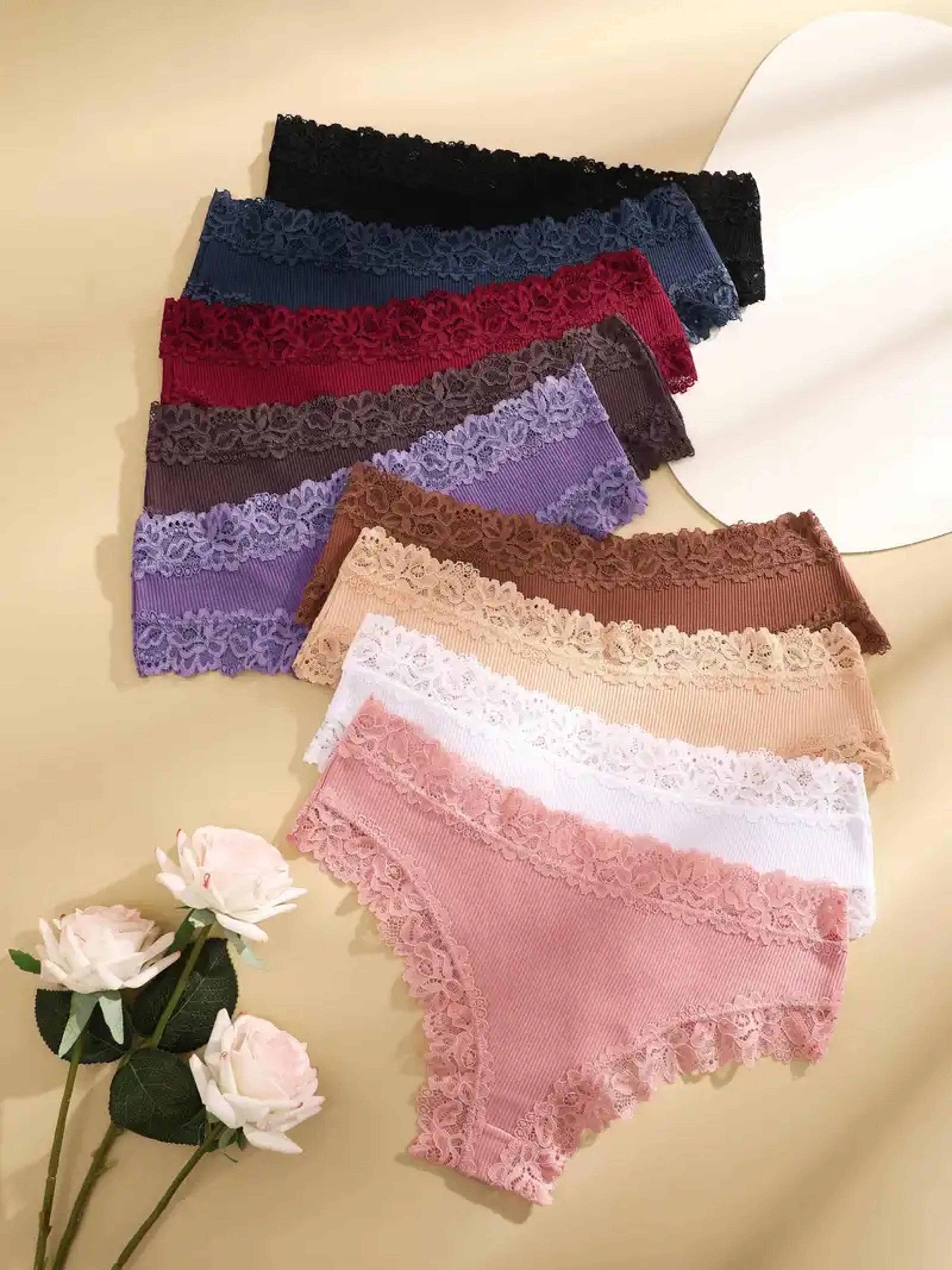floral lace women's cotton panties soft, trendy patchwork lingerie for ultimate comfort and elegance