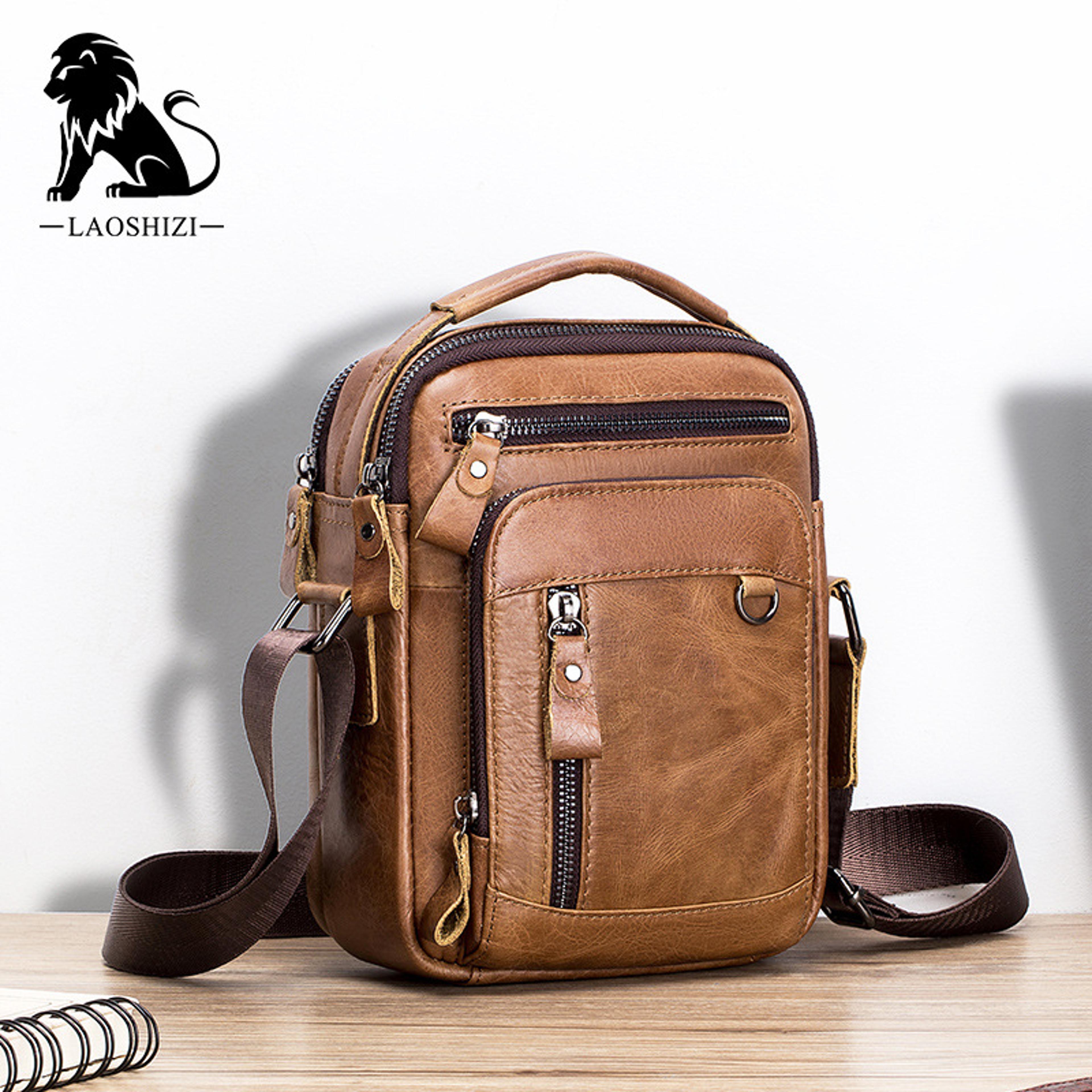 genuine leather messenger bag for men stylish crossbody shoulder bag