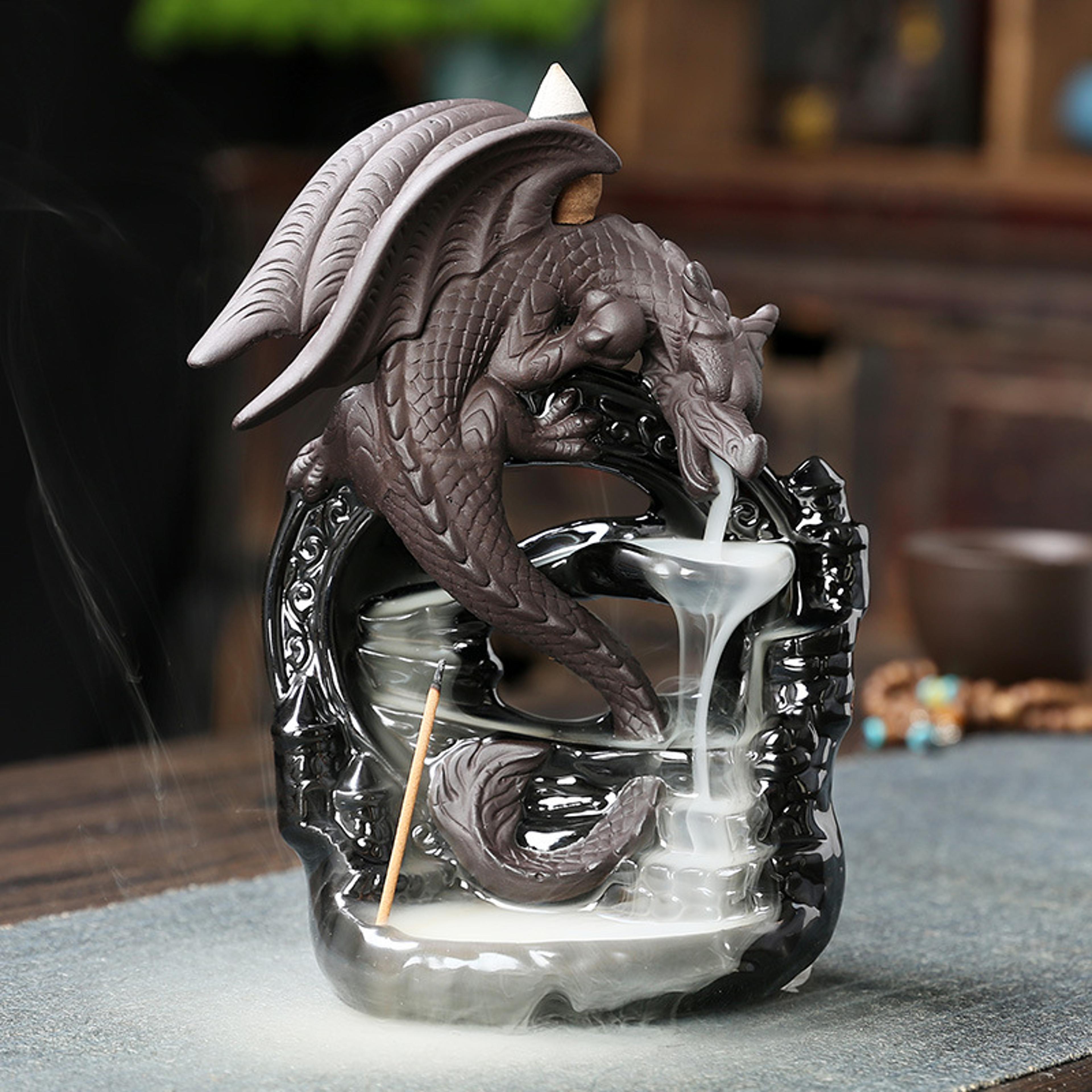 vintage dragon backflow incense burner ceramic aromatherapy decor for home tabletop style